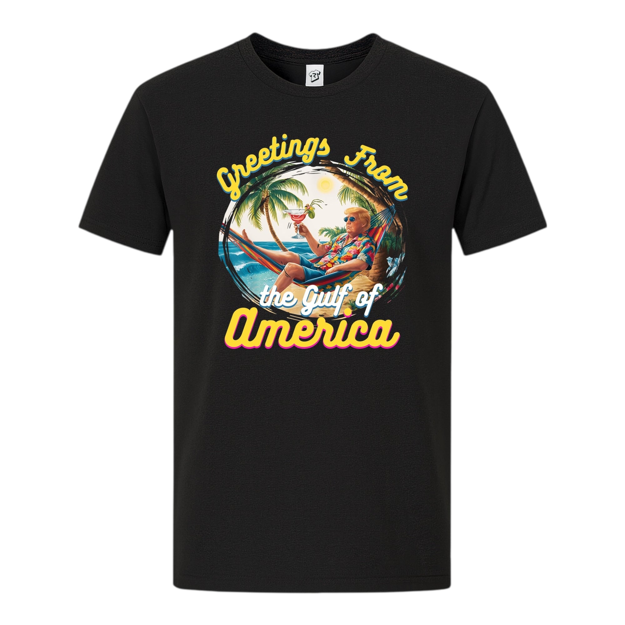 Tees Club graphic tee Greetings From Gulf of America - Premium Tee Black Size S back view