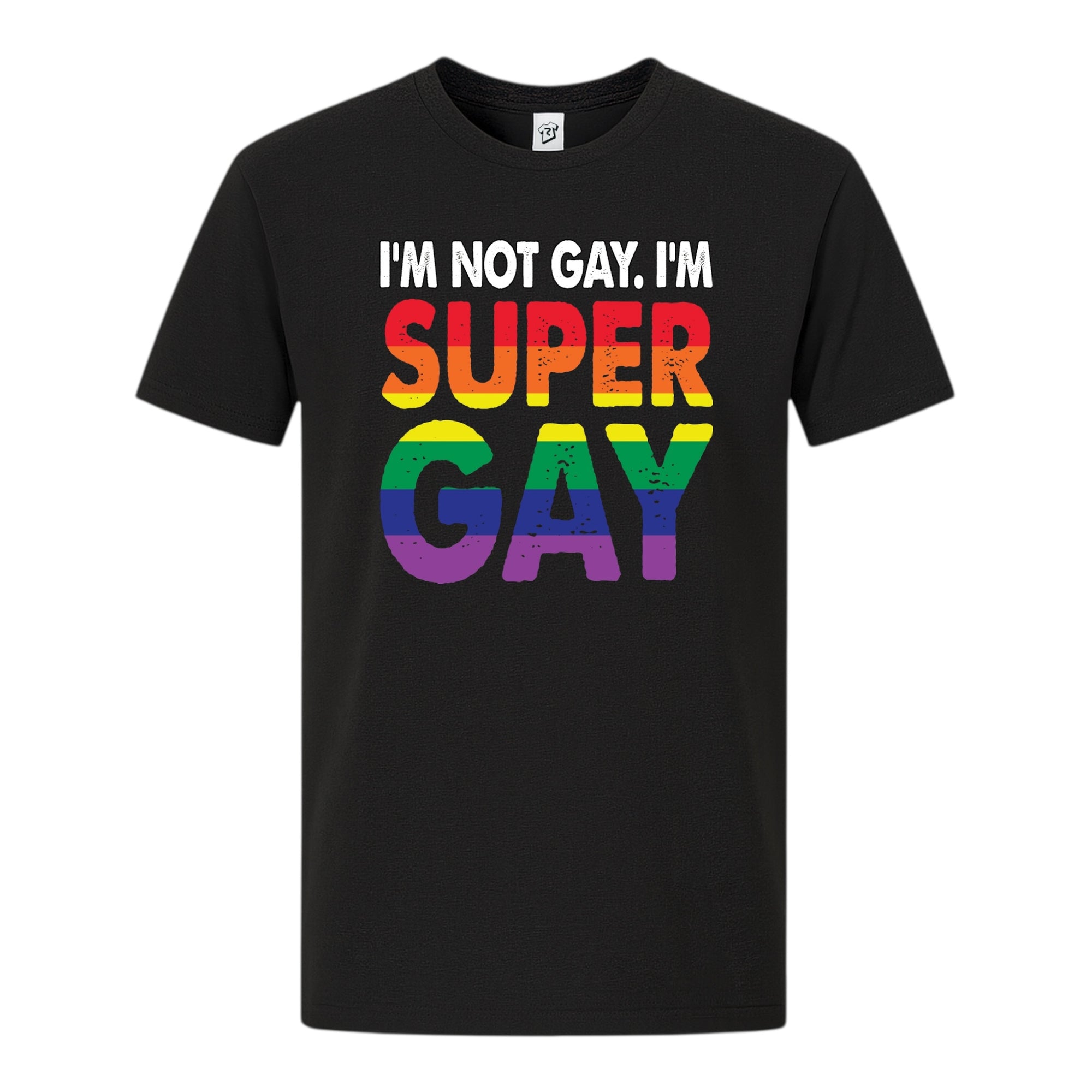 Tees Club graphic tee I'm Not Gay I'm Super Gay - Premium Tee Black Size S back view
