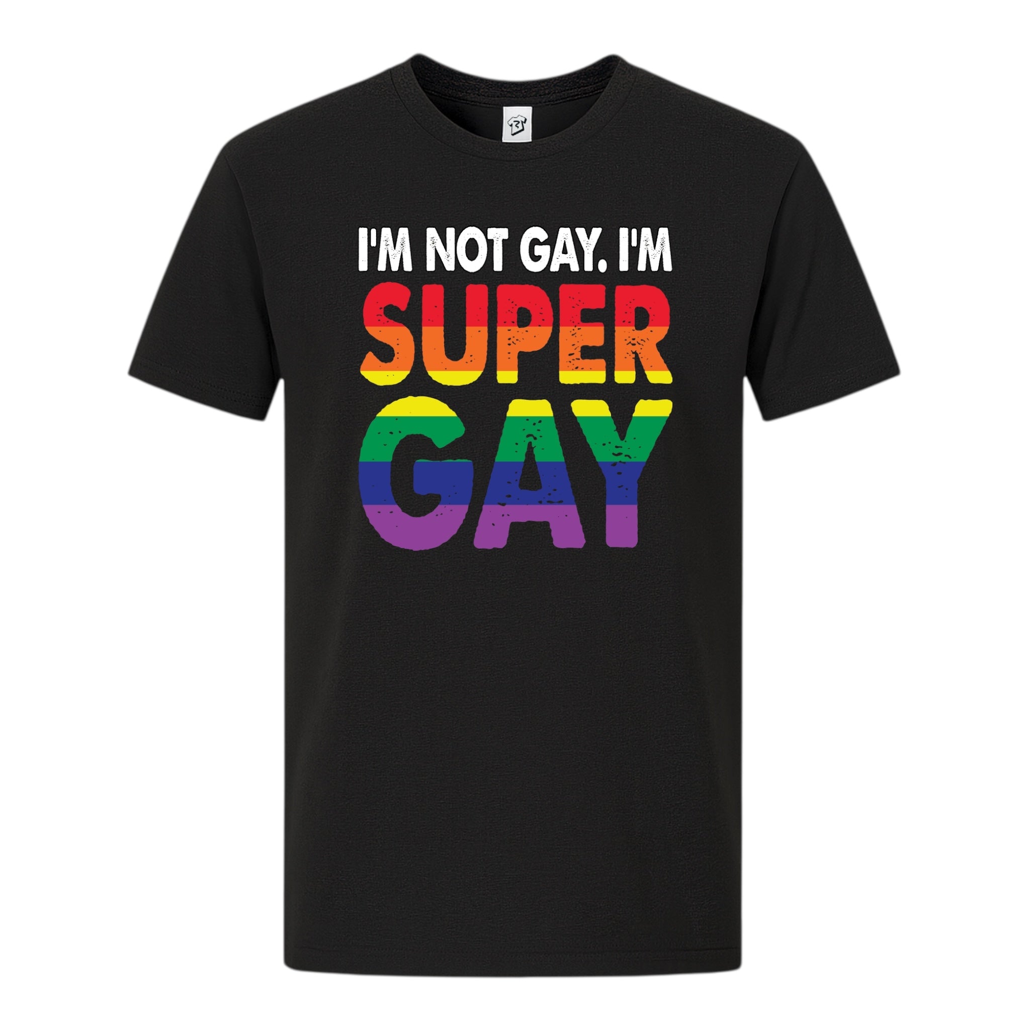 Tees Club graphic tee I'm Not Gay I'm Super Gay - Premium Tee Black Size S back view