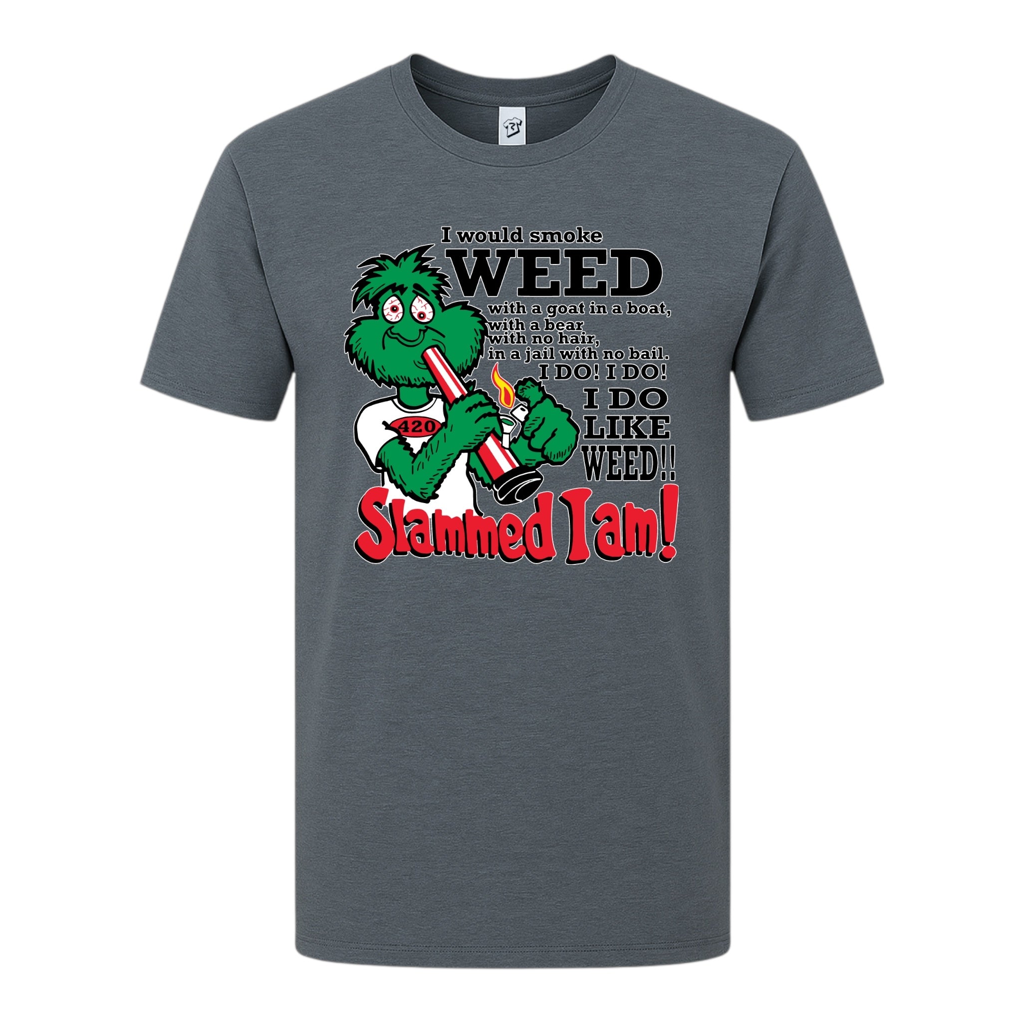 Tees Club graphic tee Slammed I Am Weed - Premium Tee Black Size XL detail