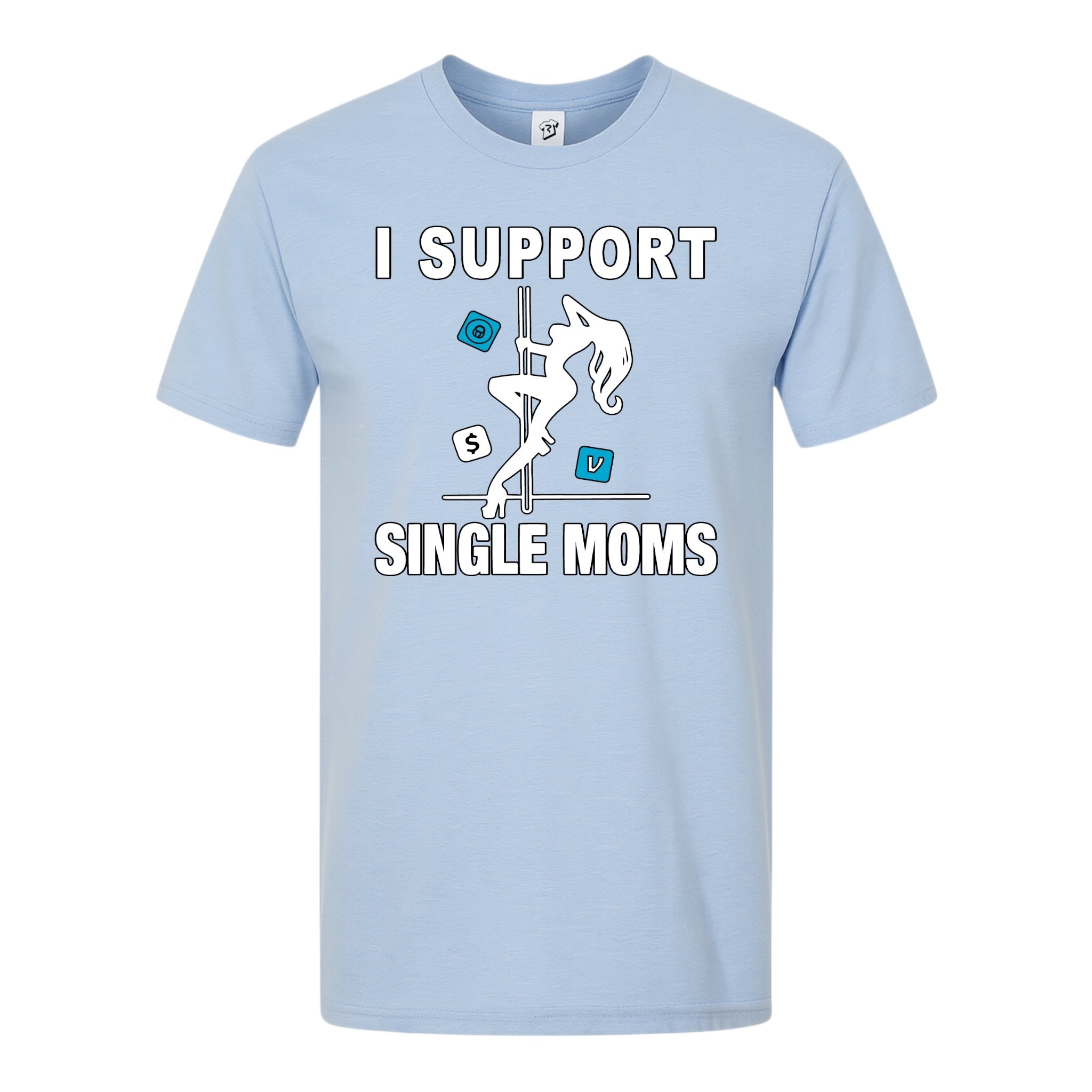 Tees Club graphic tee I Support Single Moms - Premium Tee Black Size L detail