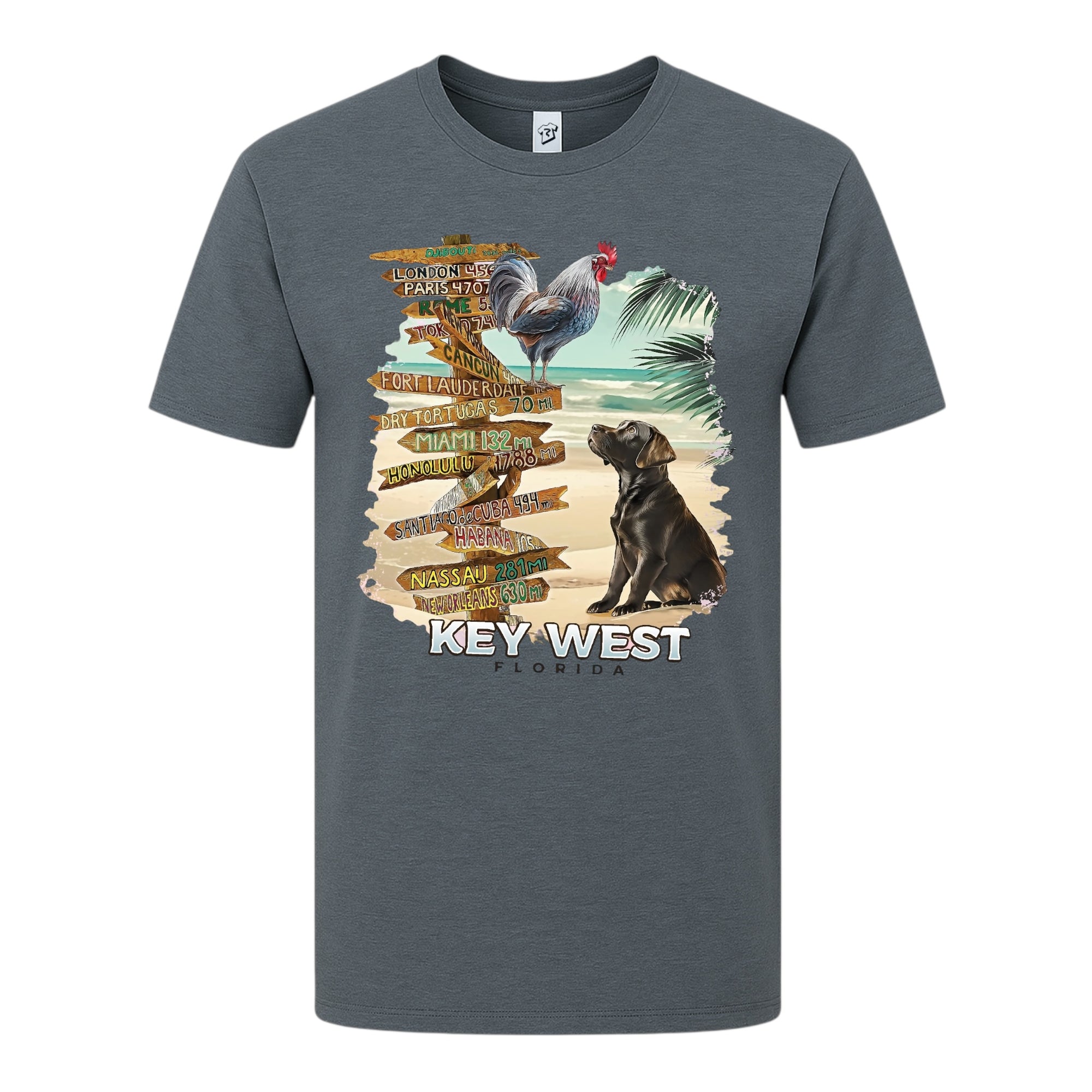 Tees Club graphic tee Dog and Rooster KW - Premium Tee Black Size S back view