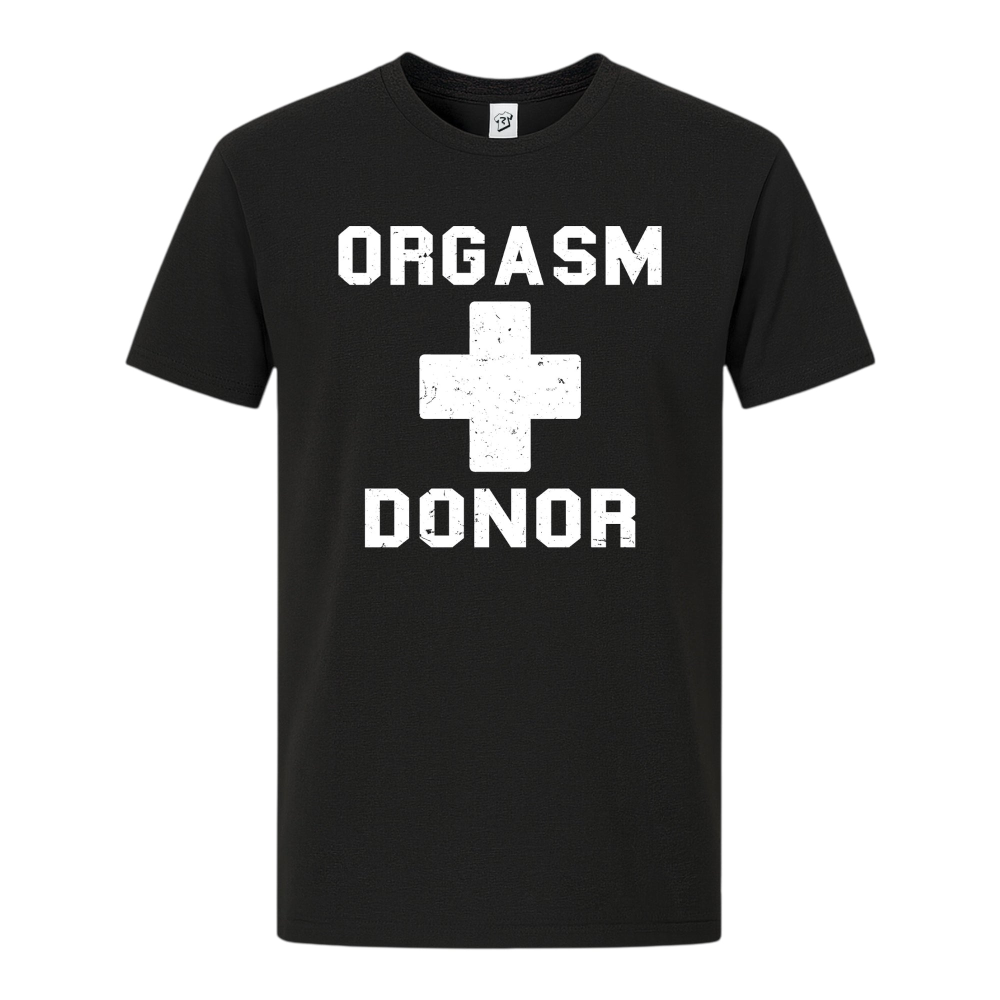 Tees Club graphic tee Orgasm Donor - Premium Tee Black Size S front view
