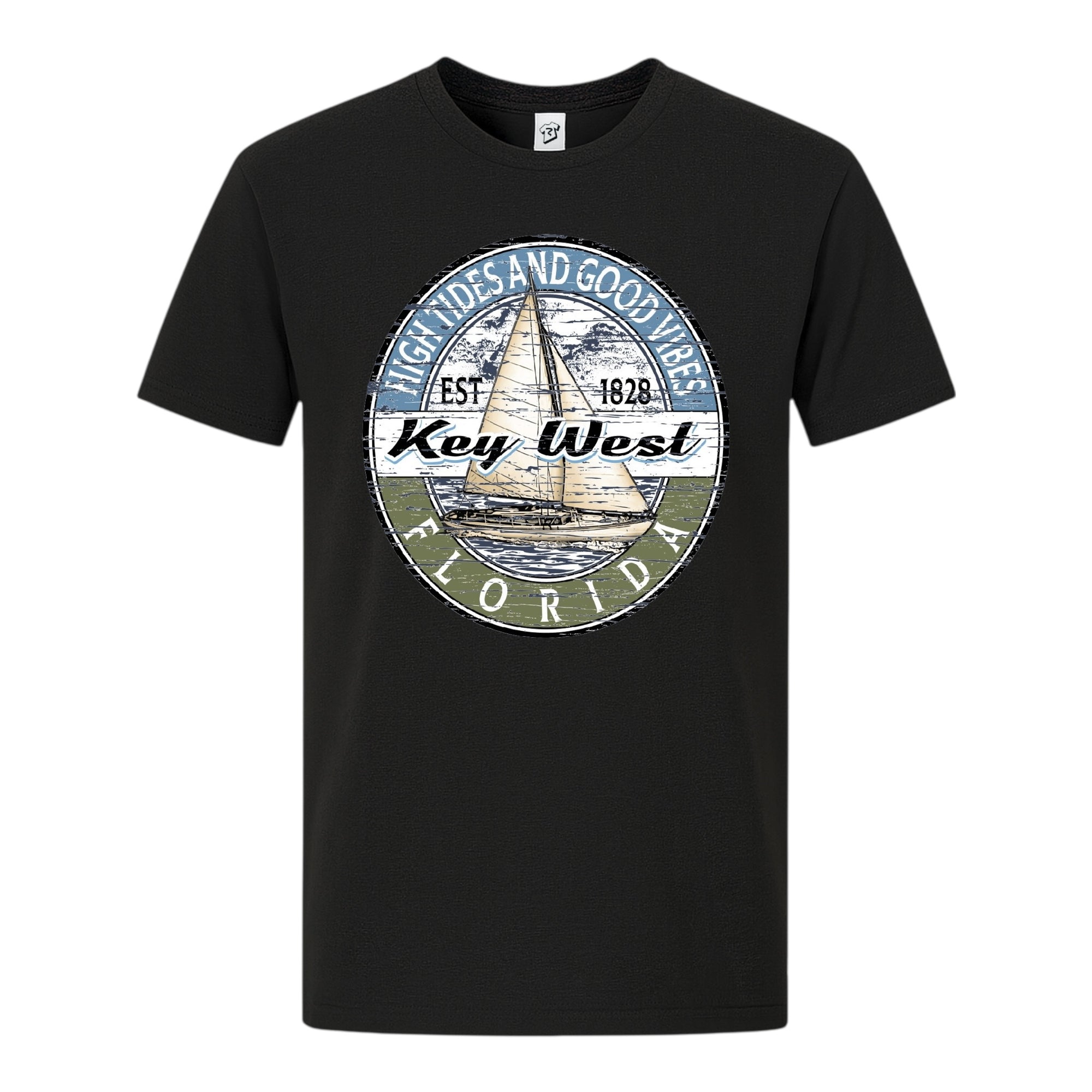 Tees Club graphic tee Sail Boat KW - Premium Tee Black Size S back view