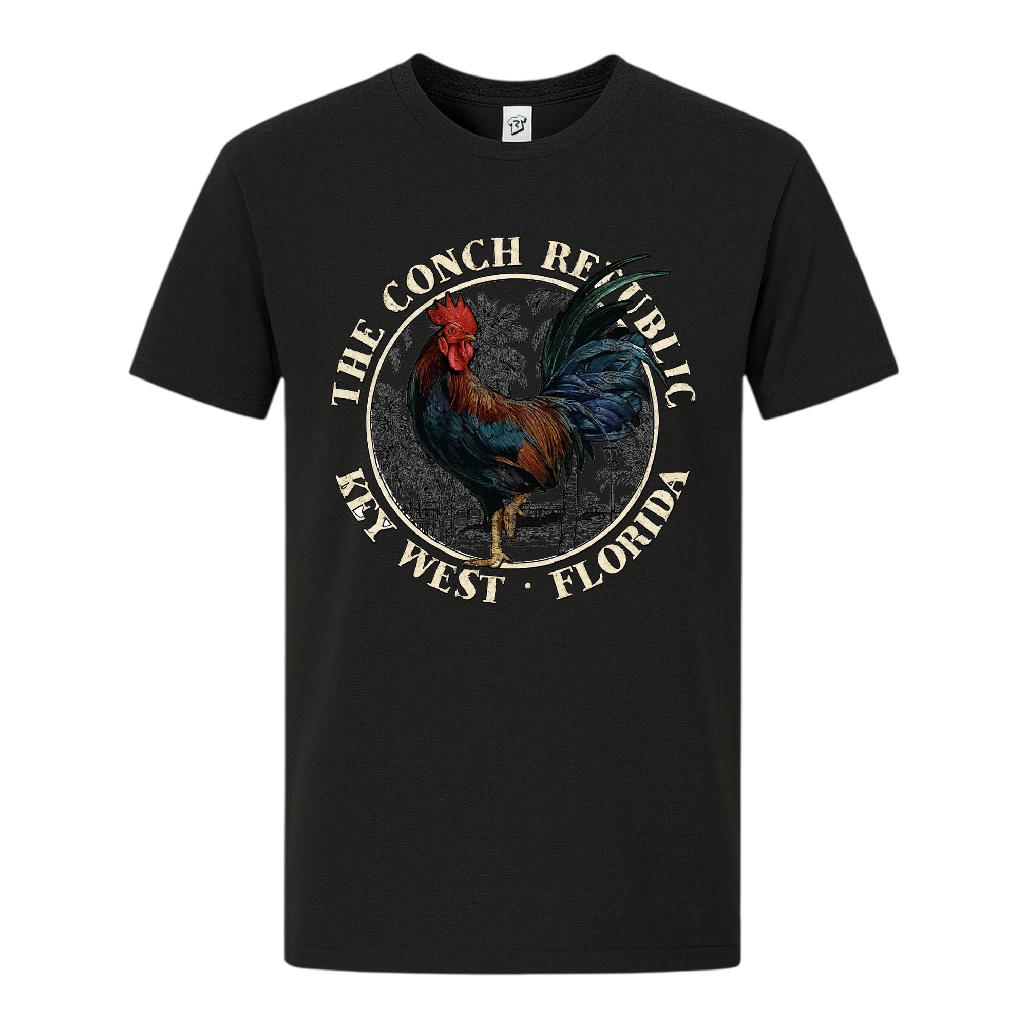 Tees Club graphic tee Rooster Conch Rep KW - Premium Tee Black Size S back view