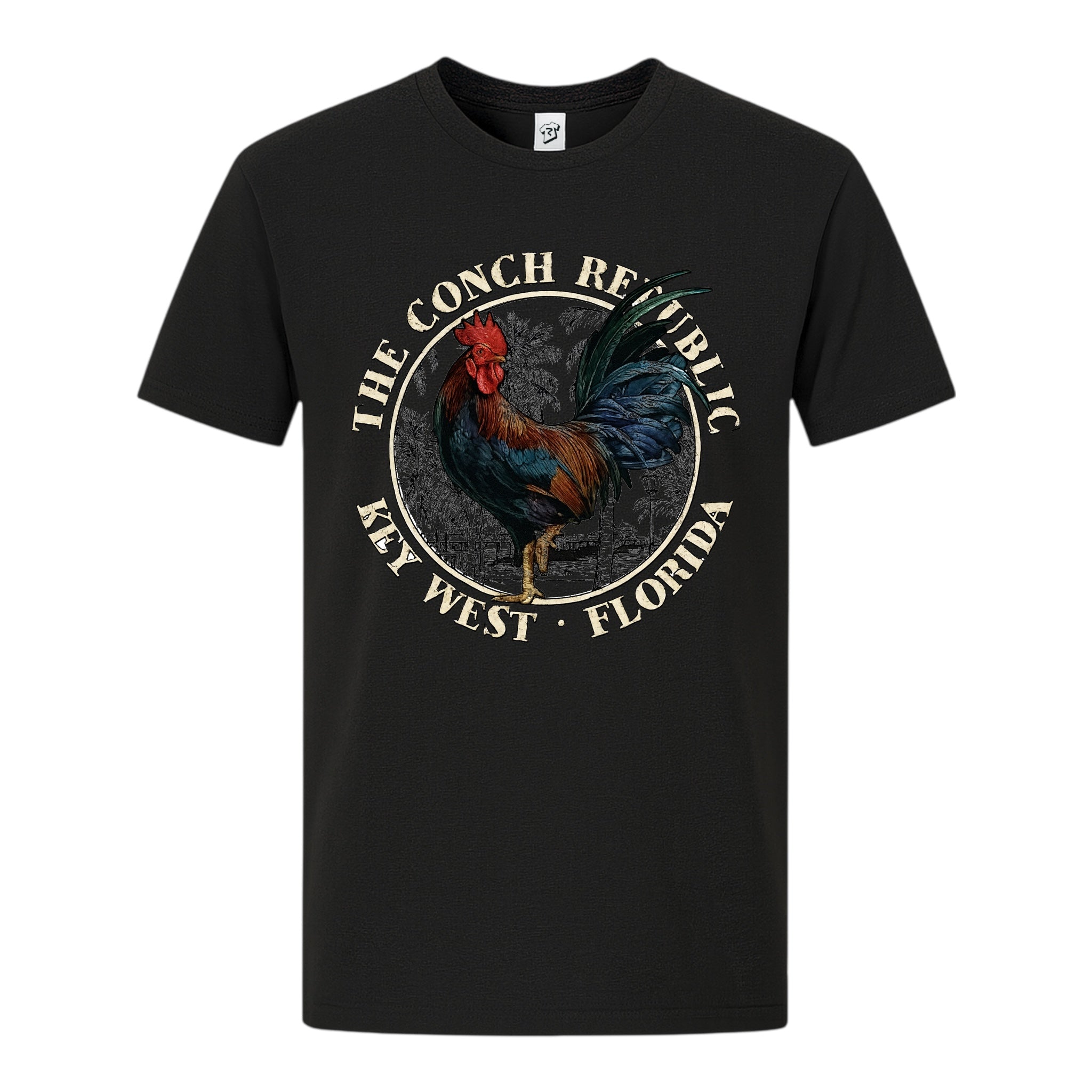 Tees Club graphic tee Rooster Conch Rep KW - Premium Tee Black Size S back view