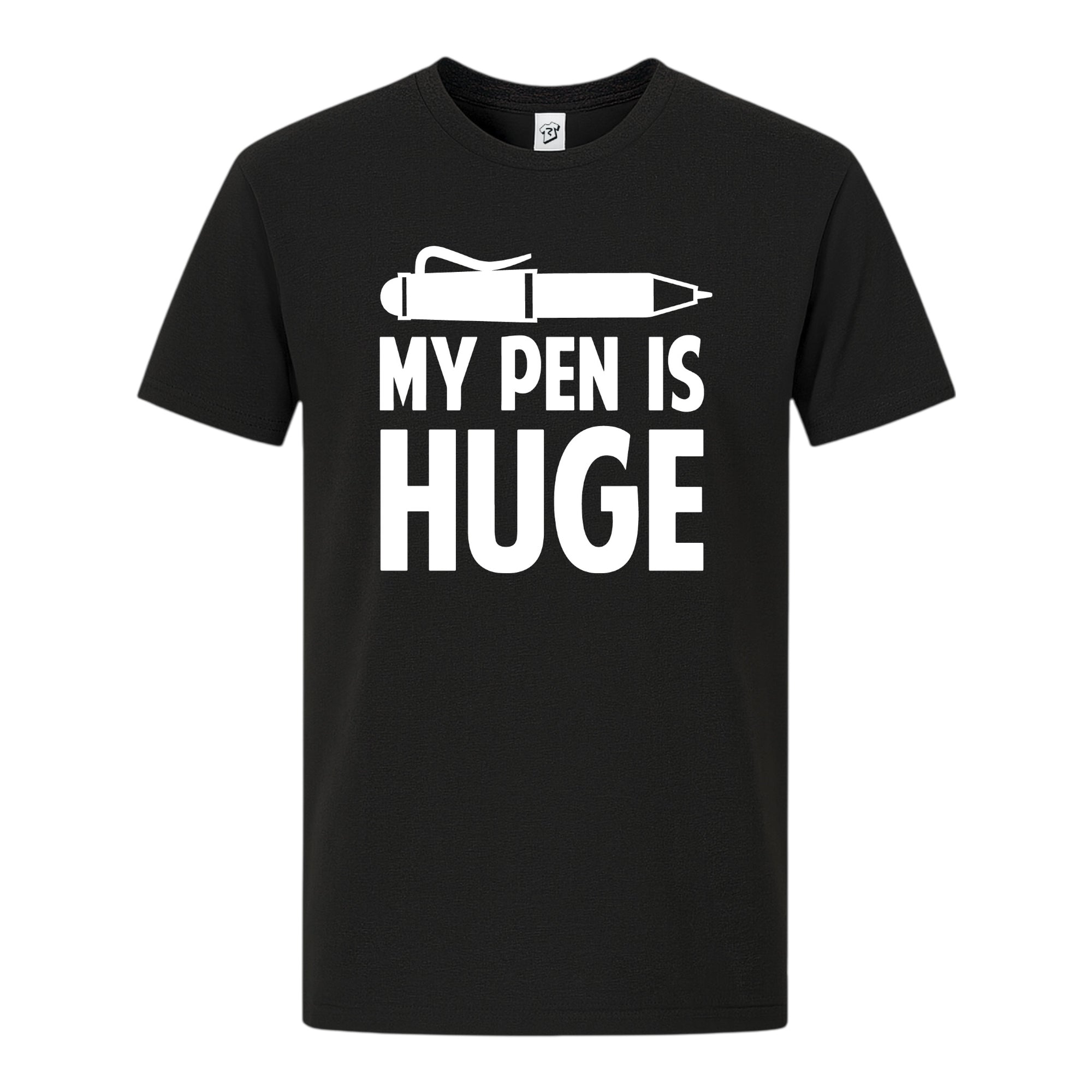 Tees Club graphic tee My Pen Is Huge - Premium Tee Black Size S back view