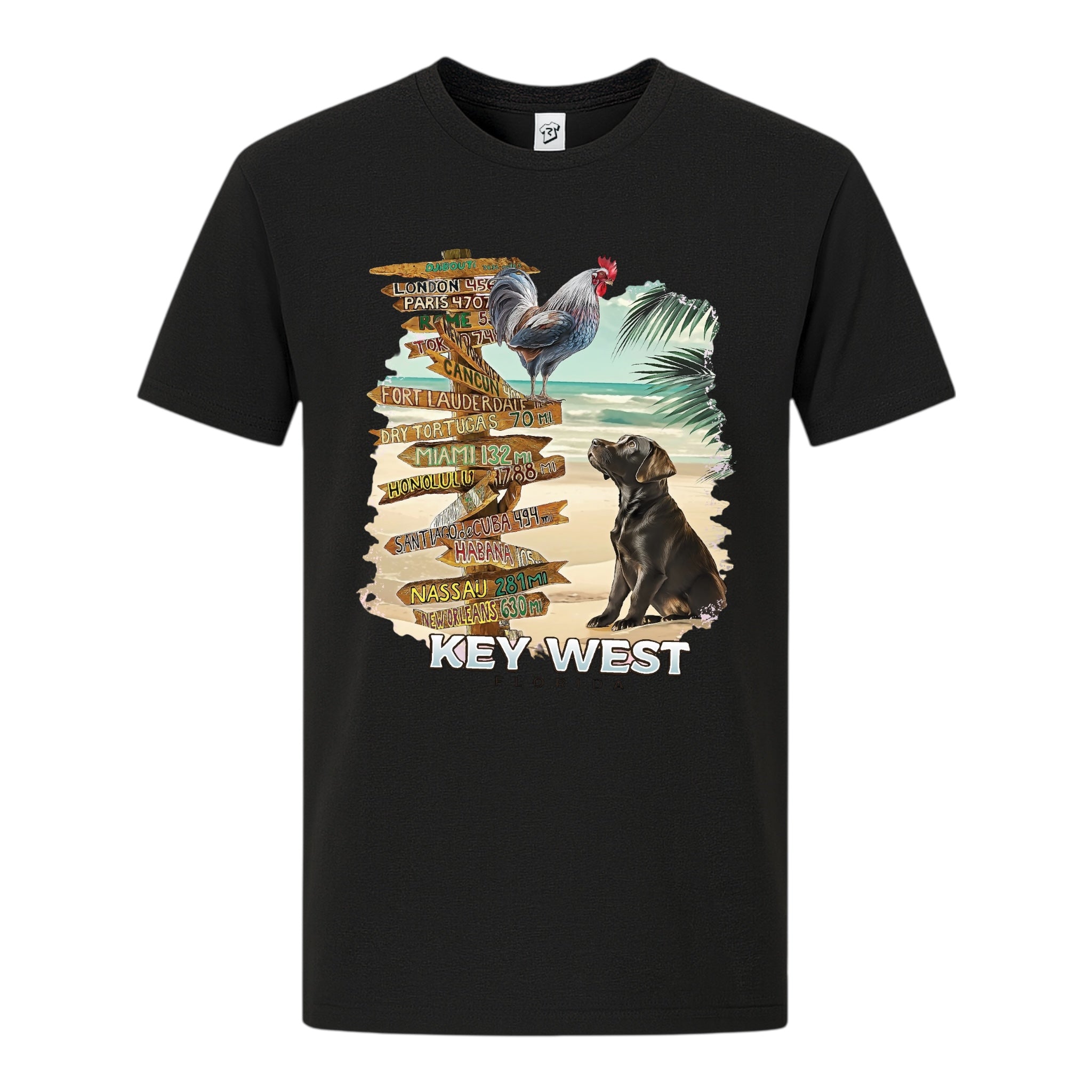 Tees Club graphic tee Dog and Rooster KW - Premium Tee Black Size M detail