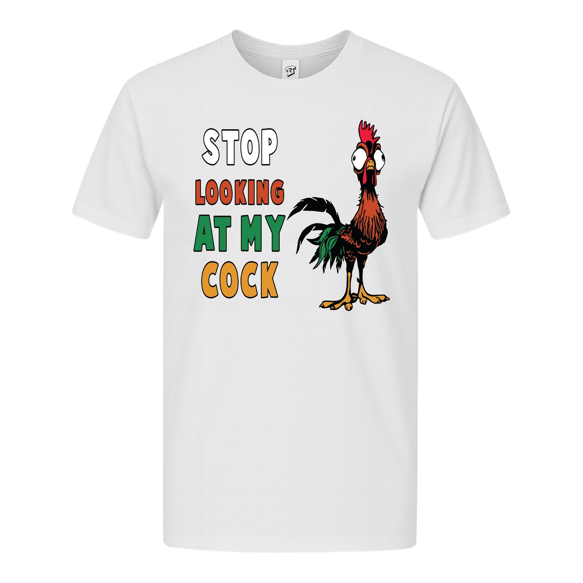 Tees Club graphic tee Stop Looking At My Cock - Premium Tee Black Size S front view