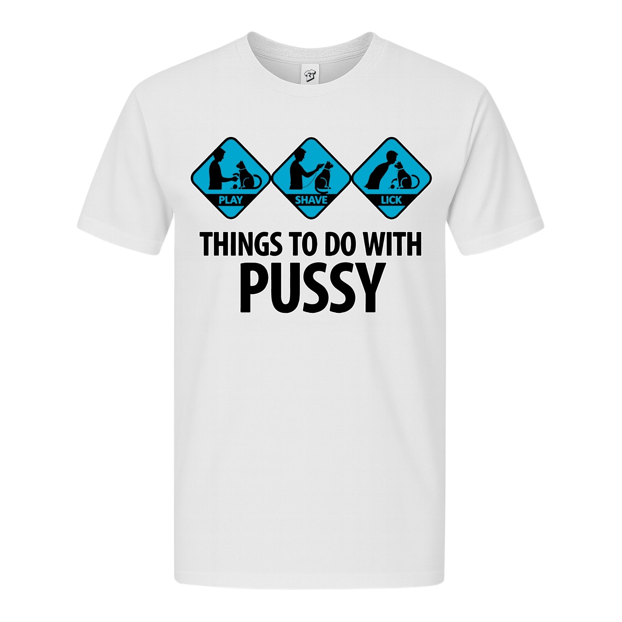 Tees Club graphic tee Things to Do With Pussy - Premium Tee Black Size S back view
