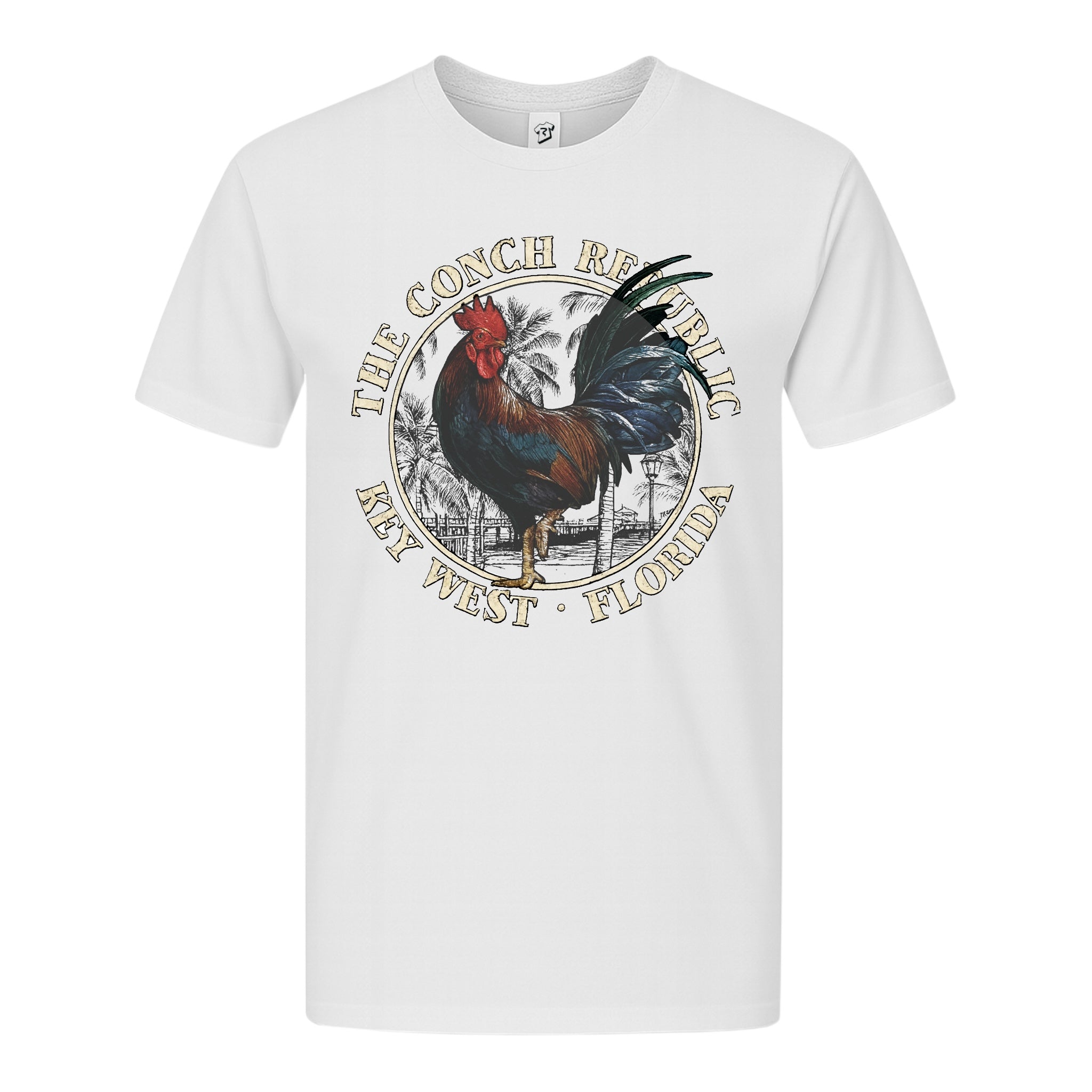 Tees Club graphic tee Rooster Conch Rep KW - Premium Tee Black Size S front view