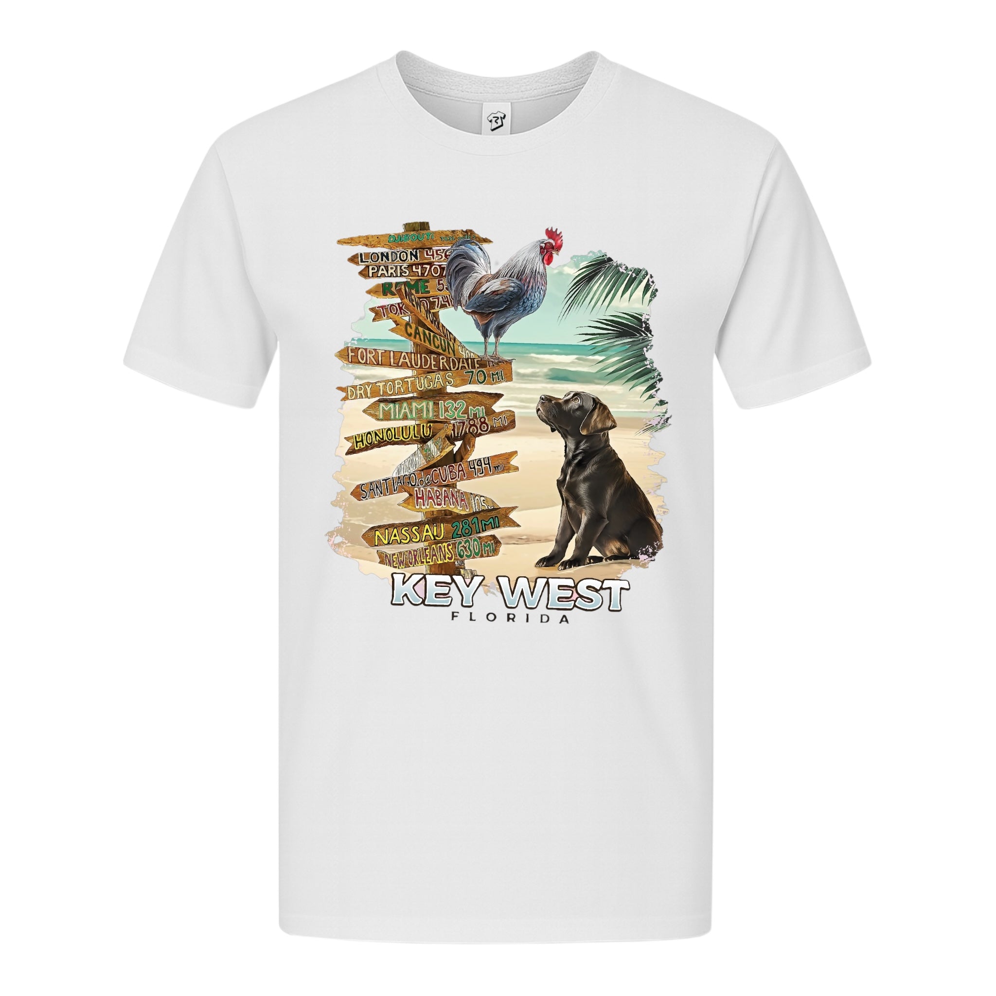 Tees Club graphic tee Dog and Rooster KW - Premium Tee Black Size M detail