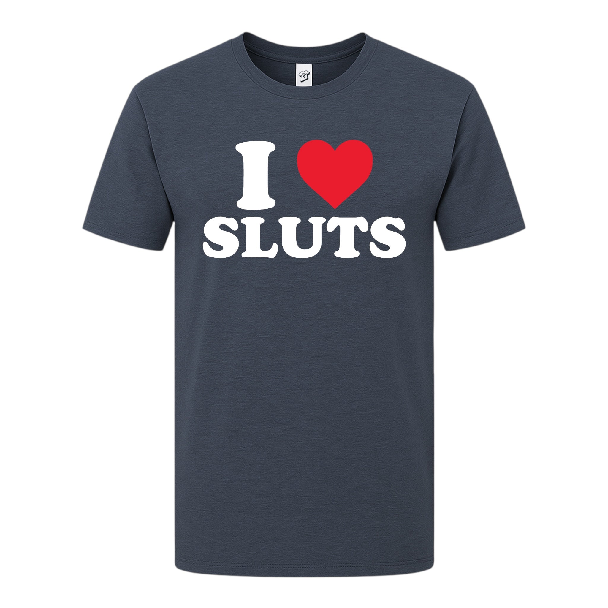 Tees Club graphic tee I Love Sluts - Premium Tee Black Size S back view