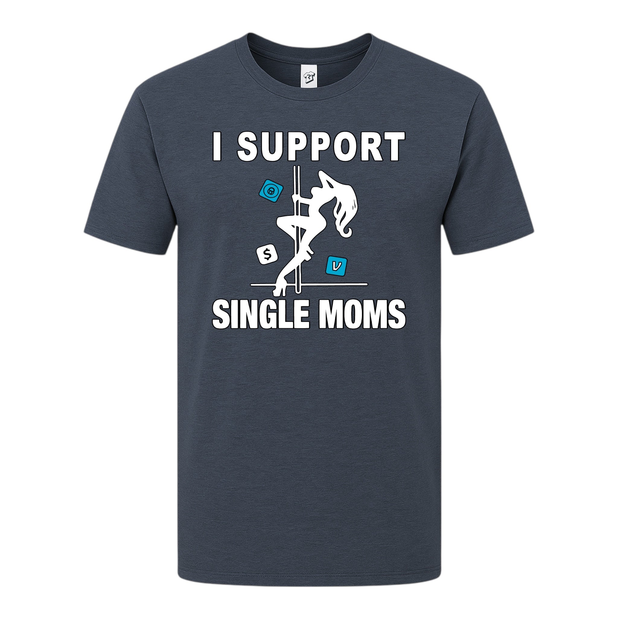 Tees Club graphic tee I Support Single Moms - Premium Tee Black Size M detail