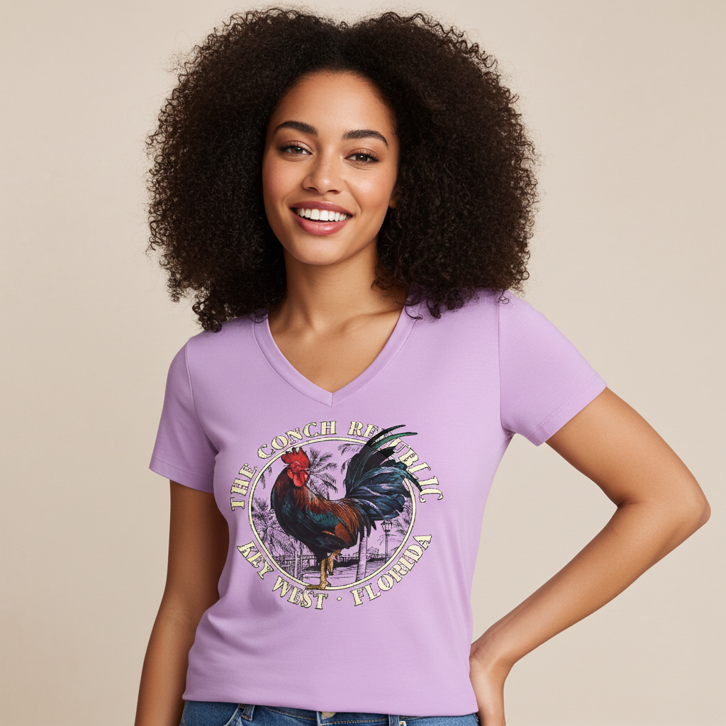 Rooster Conch Rep KW - V-Neck Tee