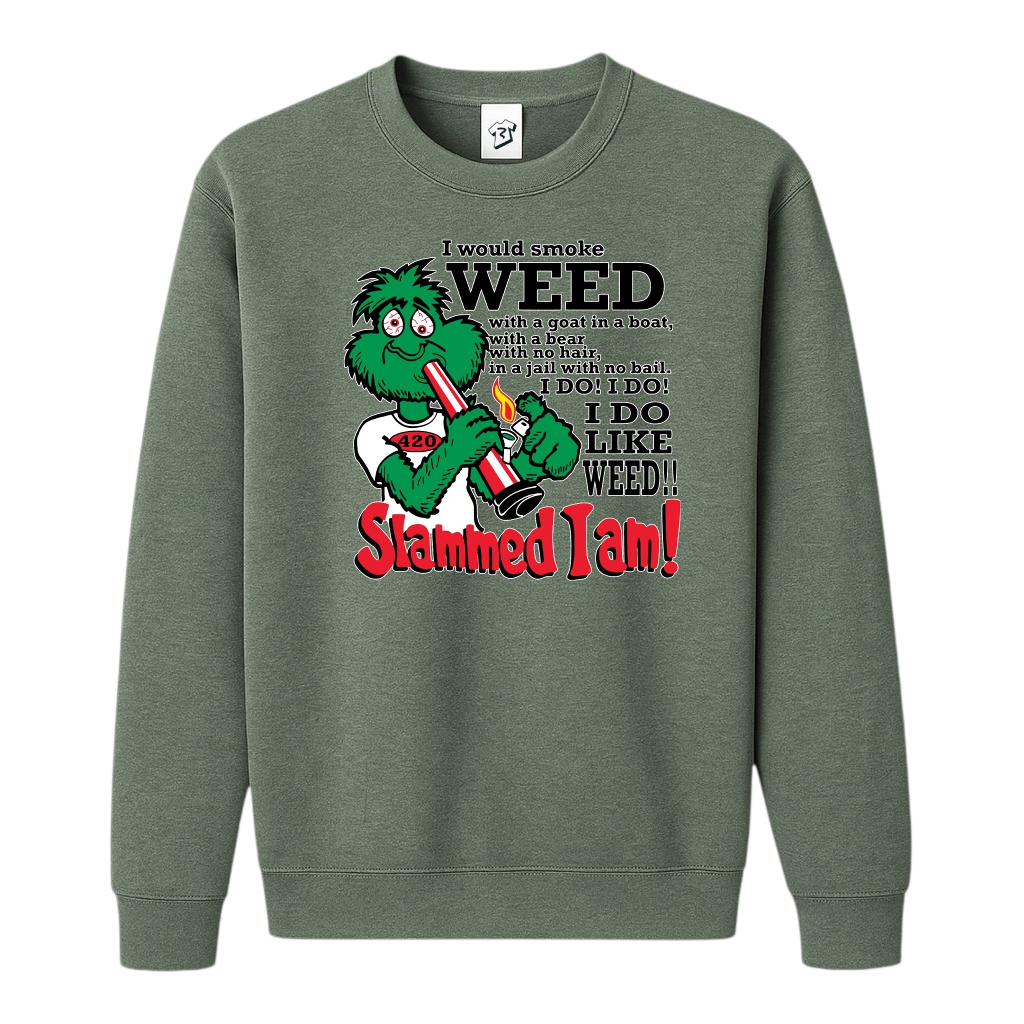 Tees Club crewneck sweatshirt Slammed I Am Weed - Sweatshirt Black Size M detail
