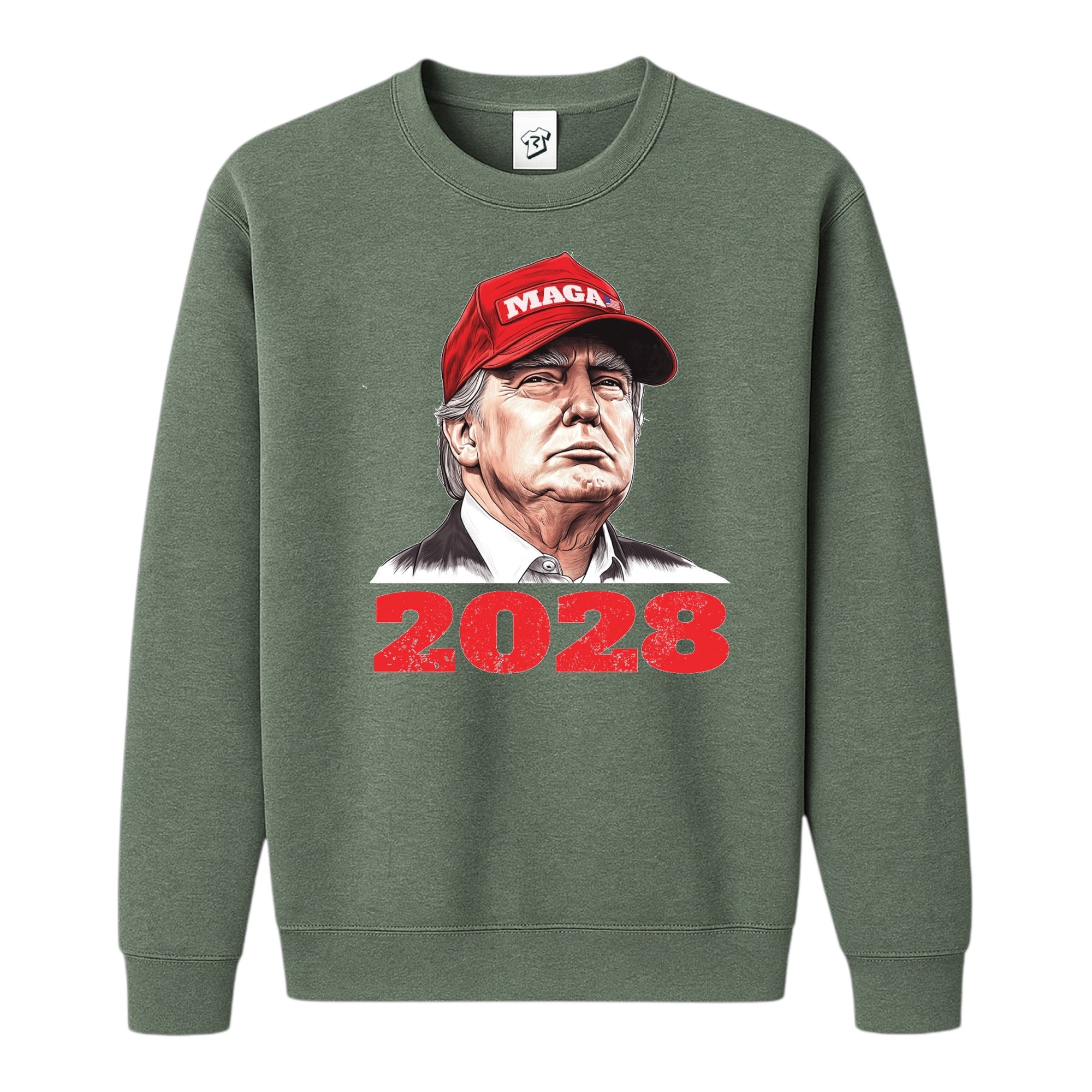 Tees Club crewneck sweatshirt Trump 2028 - Sweatshirt Black Size S back view