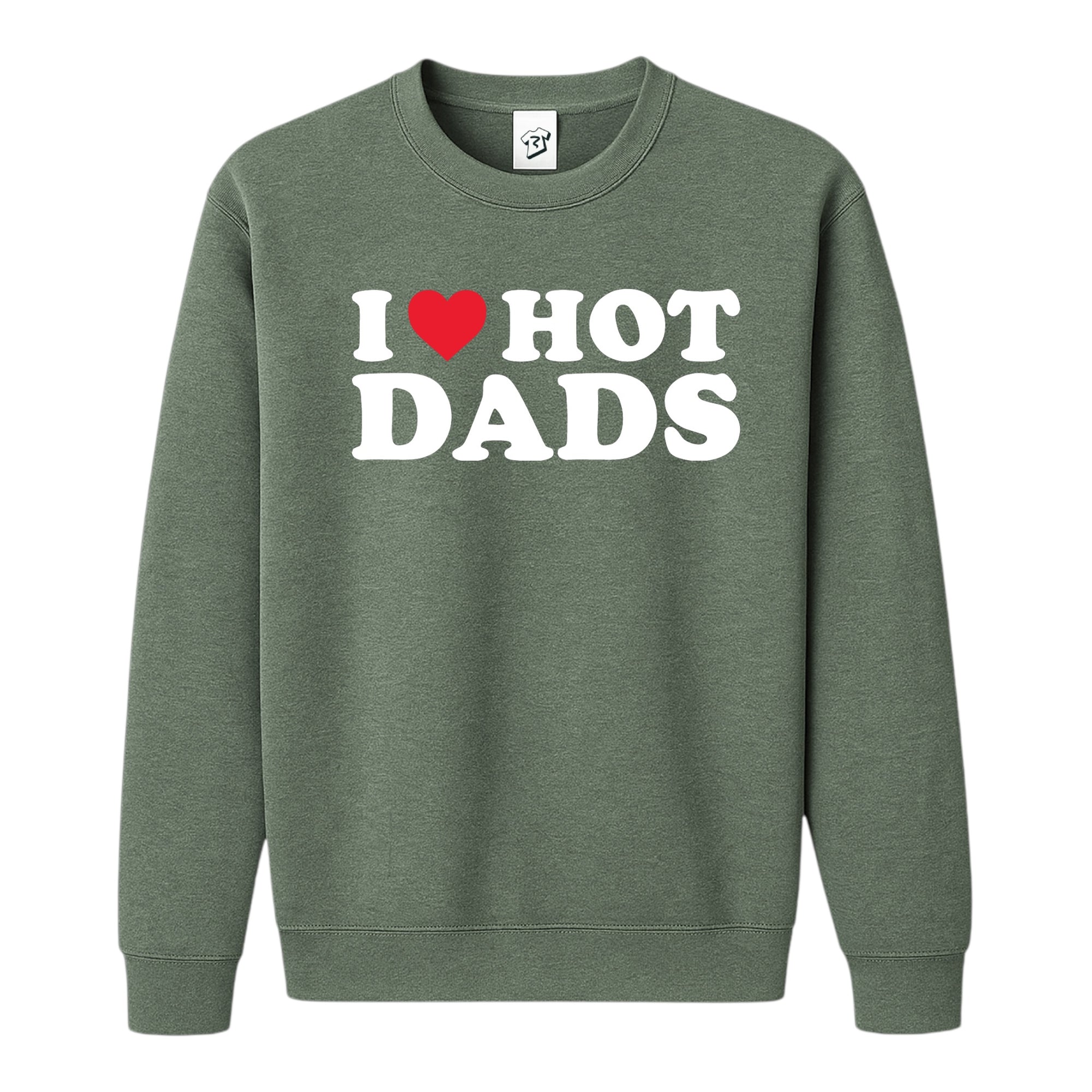 Tees Club crewneck sweatshirt I Love Hot Dads - Sweatshirt Black Size S back view