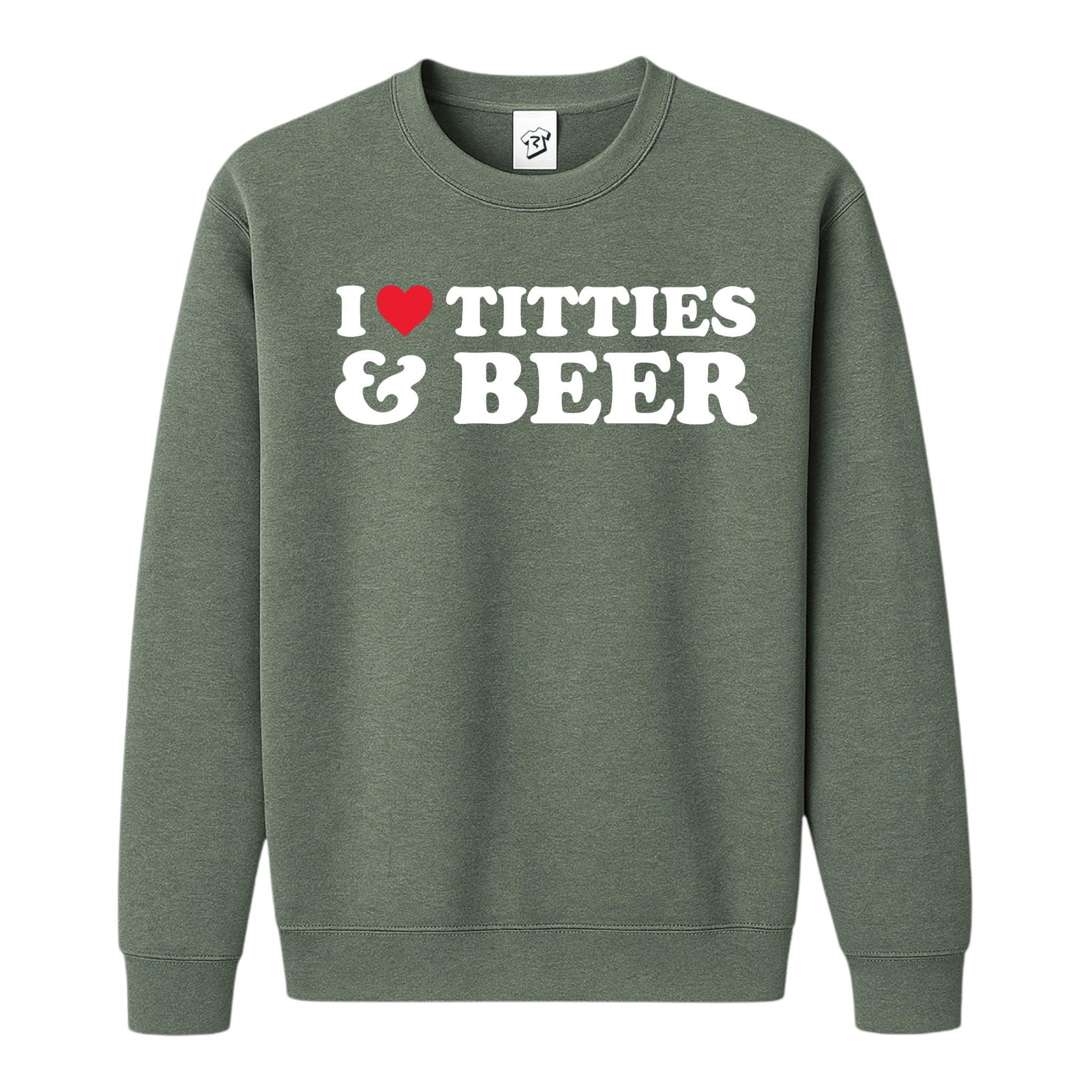 Tees Club crewneck sweatshirt I Love Titties & Beer - Sweatshirt Black Size M detail