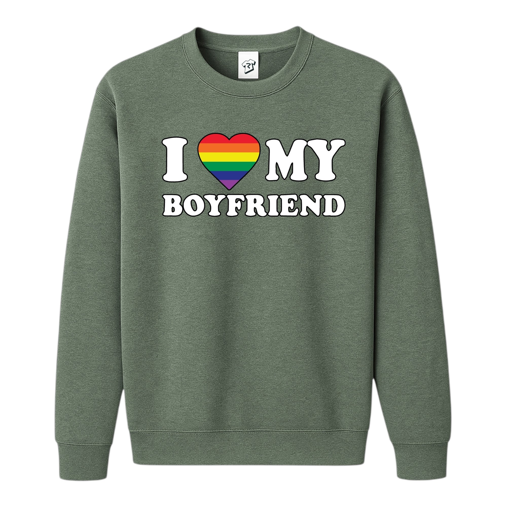 Tees Club crewneck sweatshirt I Love My Boyfriend (Pride) - Sweatshirt Black Size S back view