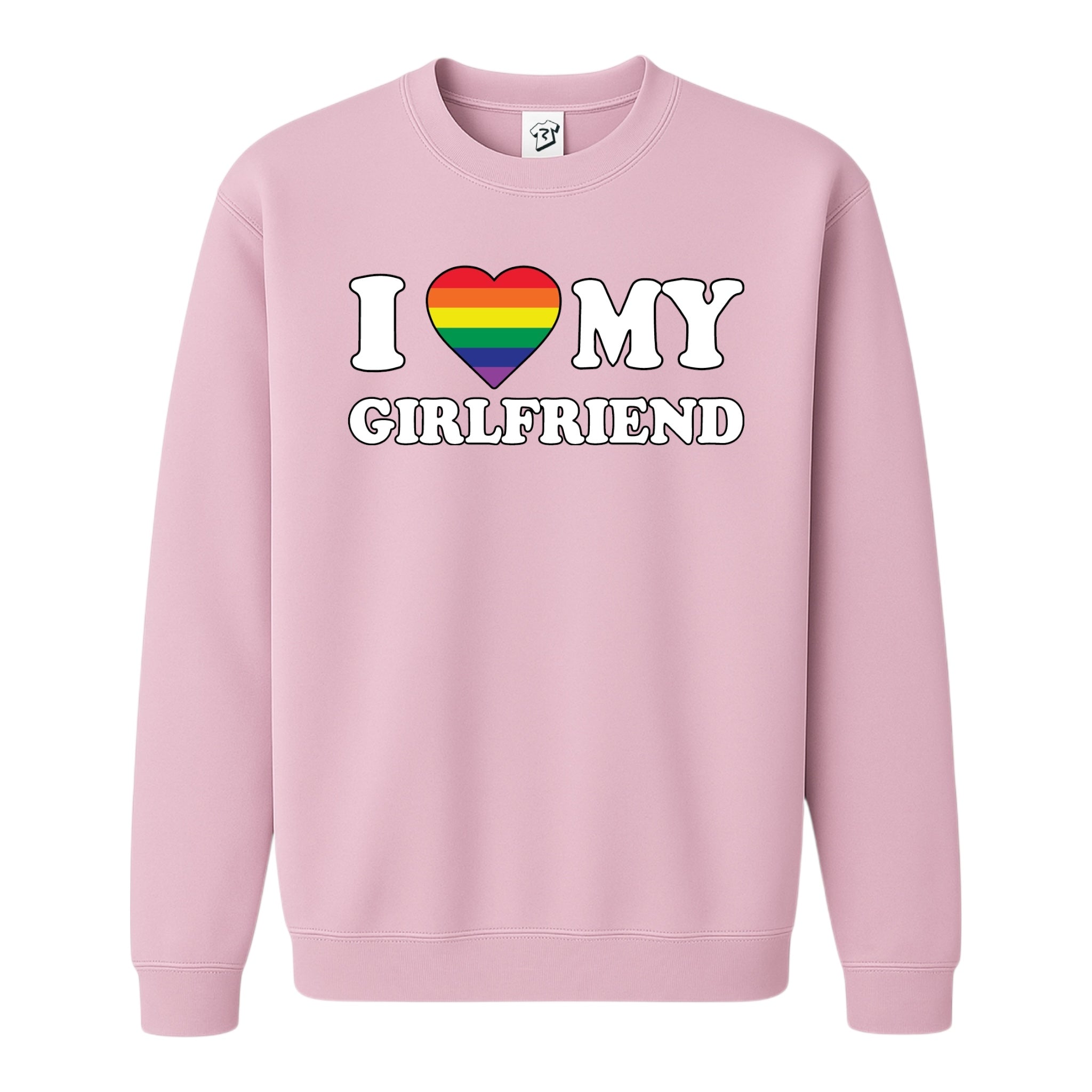Tees Club crewneck sweatshirt I Love My Girlfriend (Pride) - Sweatshirt Black Size M detail