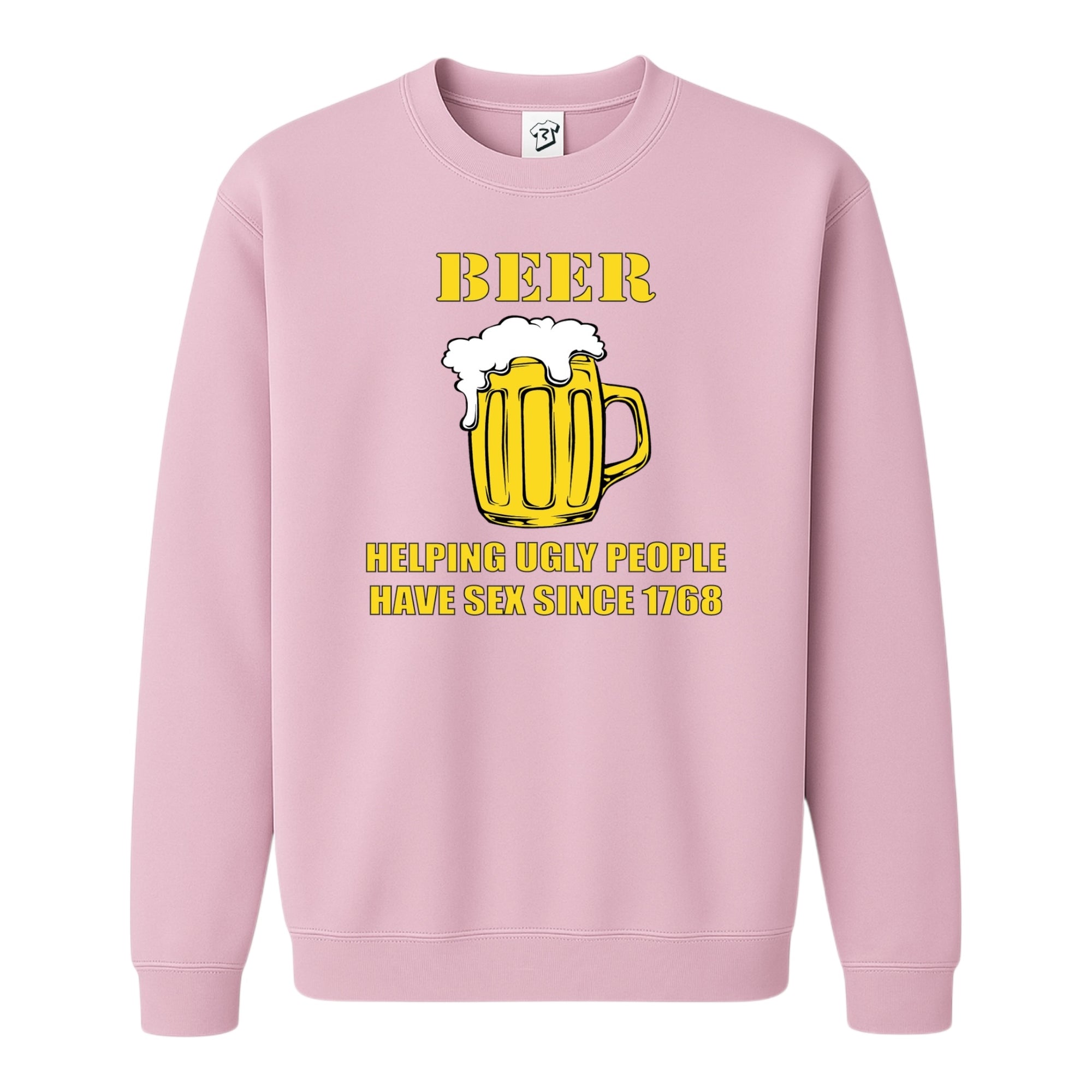 Tees Club crewneck sweatshirt Beer Helping Ugly People Have Sex - Sweatshirt Black Size S front view