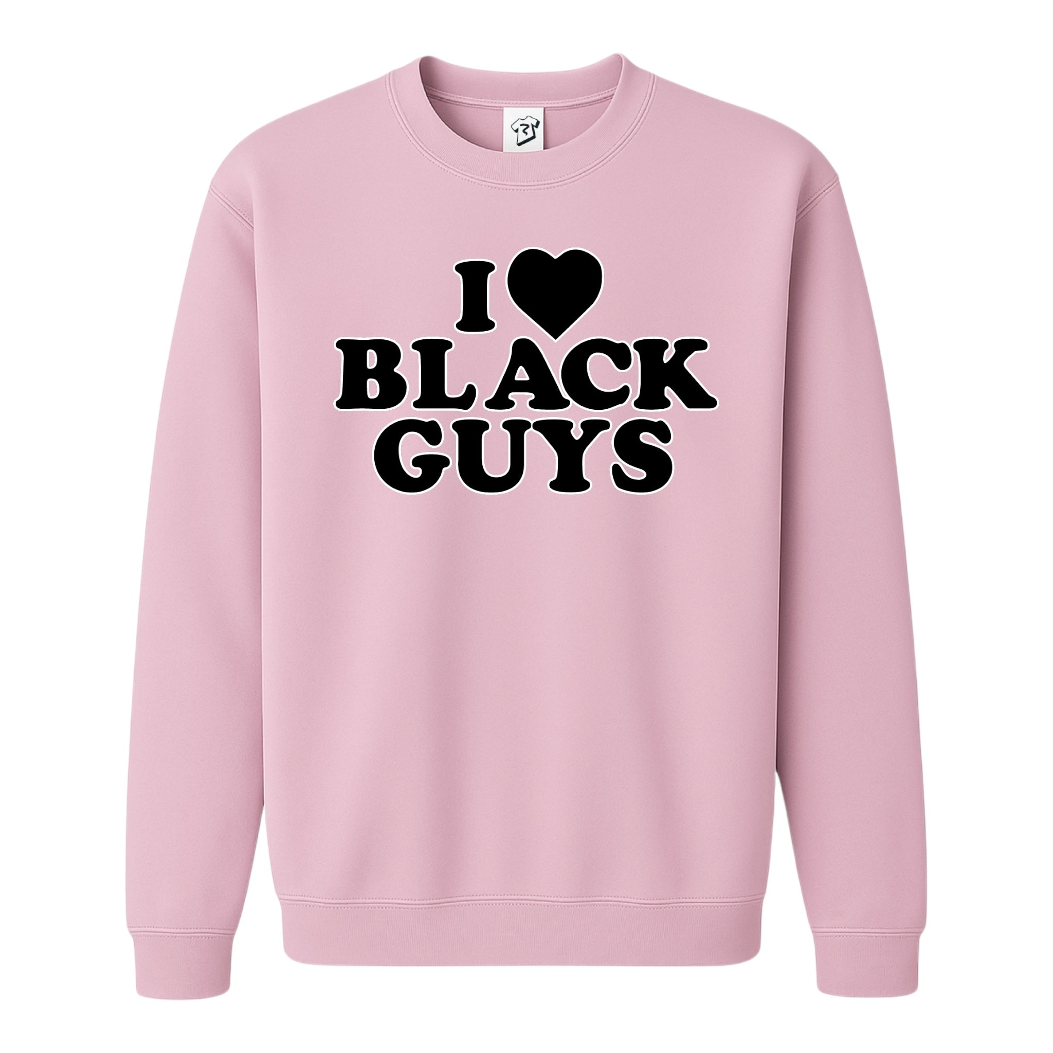 Tees Club crewneck sweatshirt I Love Black Guys (Black) - Sweatshirt Black Size S back view