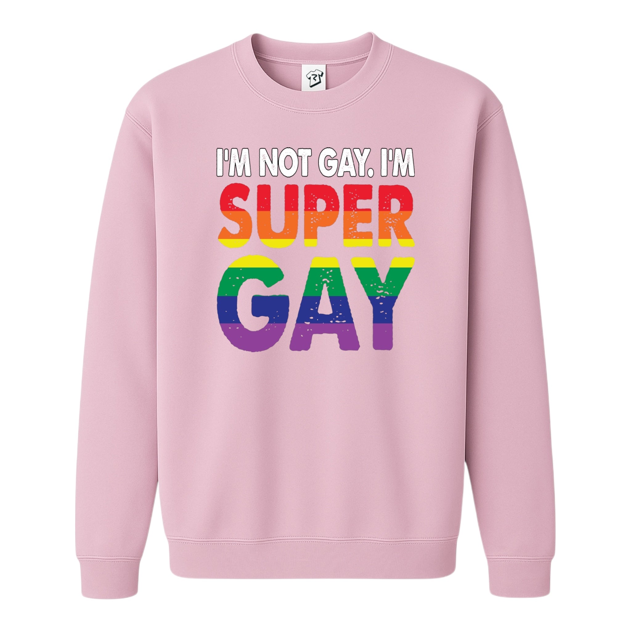 Tees Club crewneck sweatshirt I'm Not Gay I'm Super Gay - Sweatshirt Black Size S front view