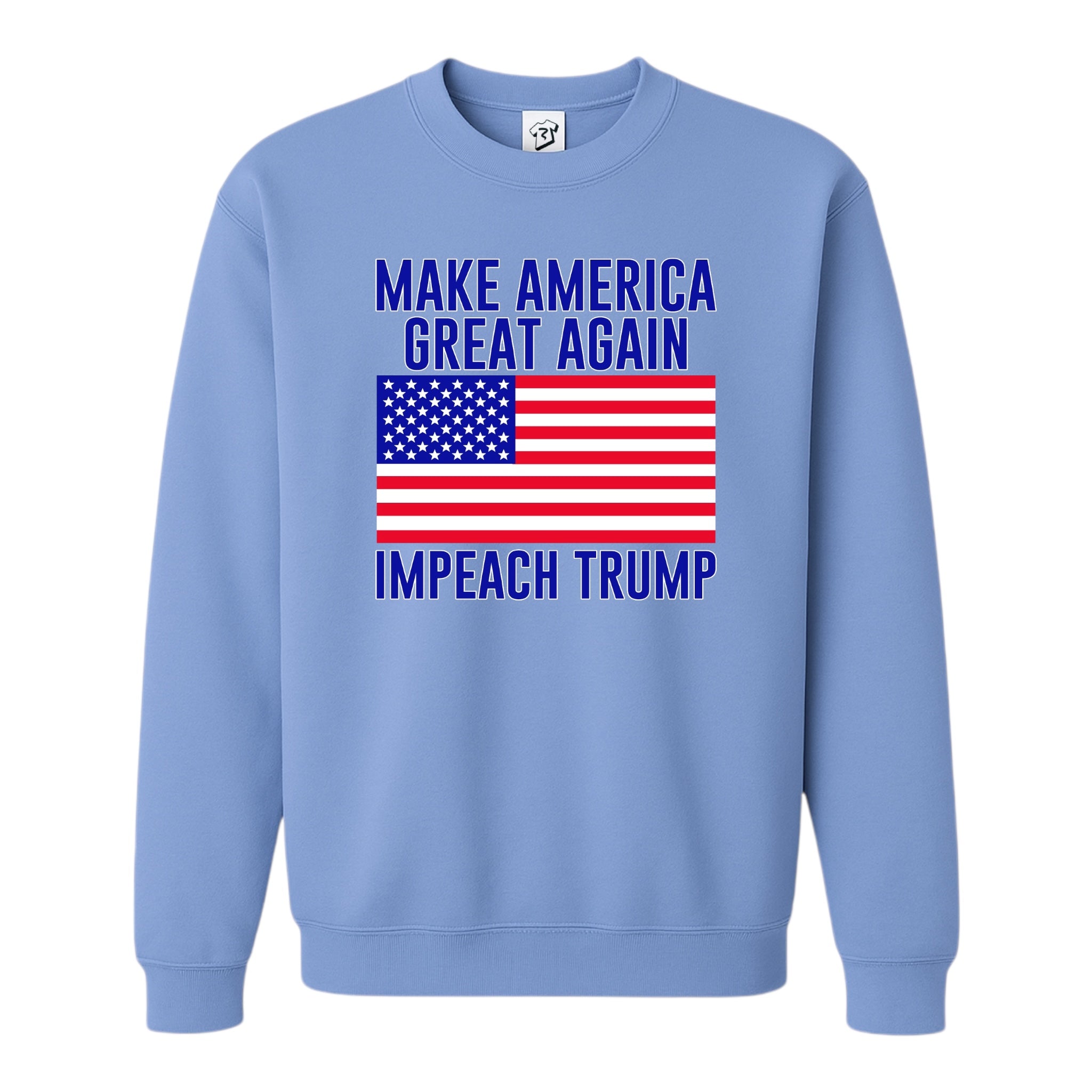 Tees Club crewneck sweatshirt Impeach Trump - Sweatshirt Black Size S front view