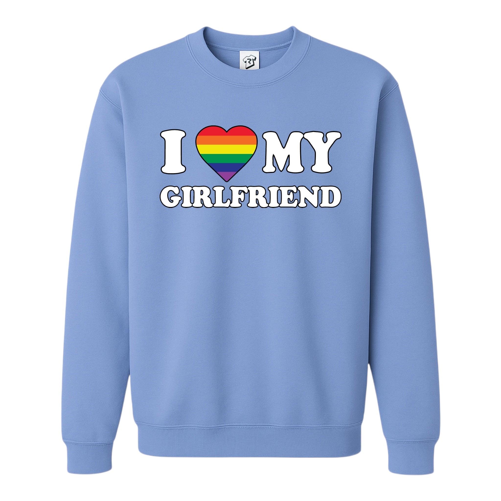 Tees Club crewneck sweatshirt I Love My Girlfriend (Pride) - Sweatshirt Black Size M detail