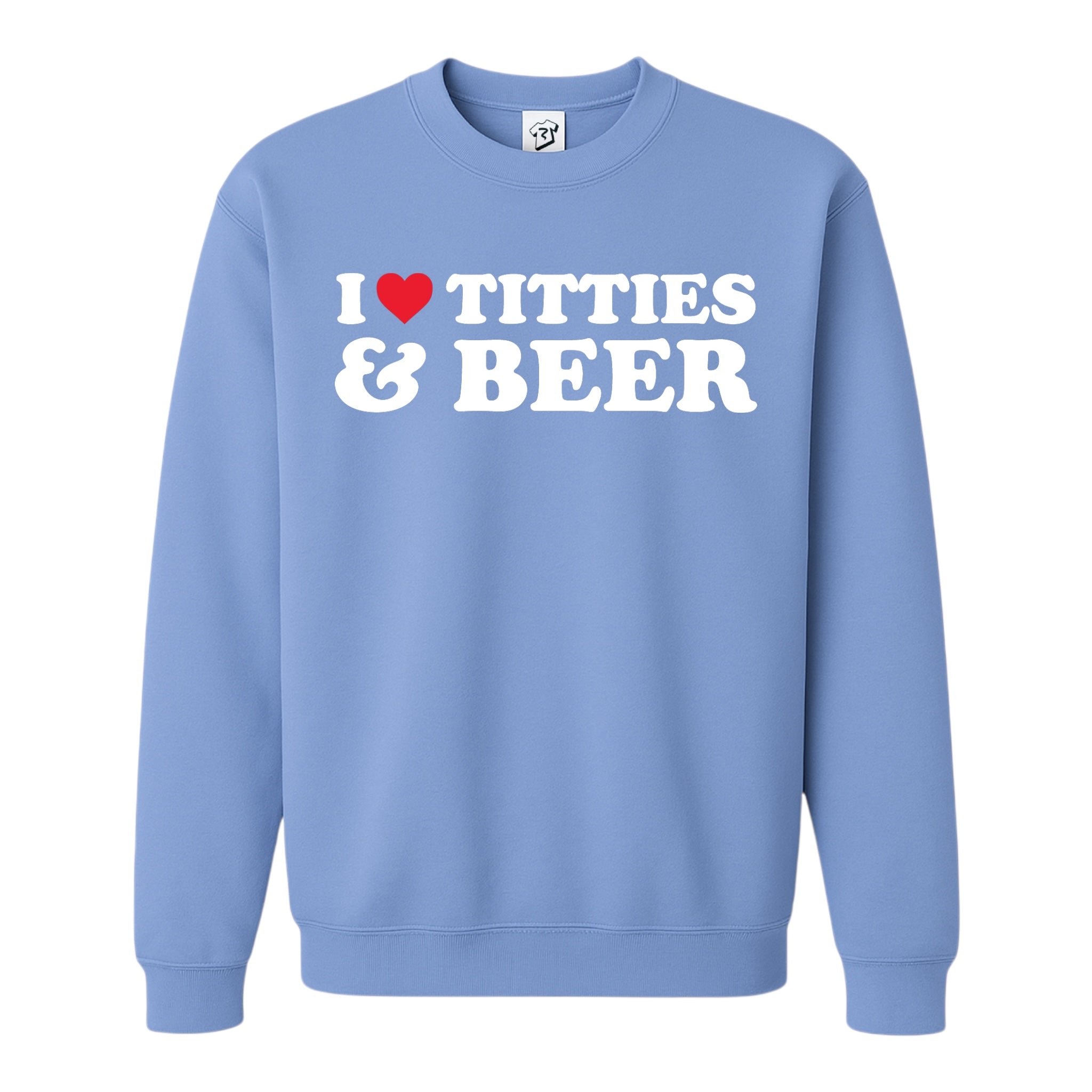 Tees Club crewneck sweatshirt I Love Titties & Beer - Sweatshirt Black Size S back view