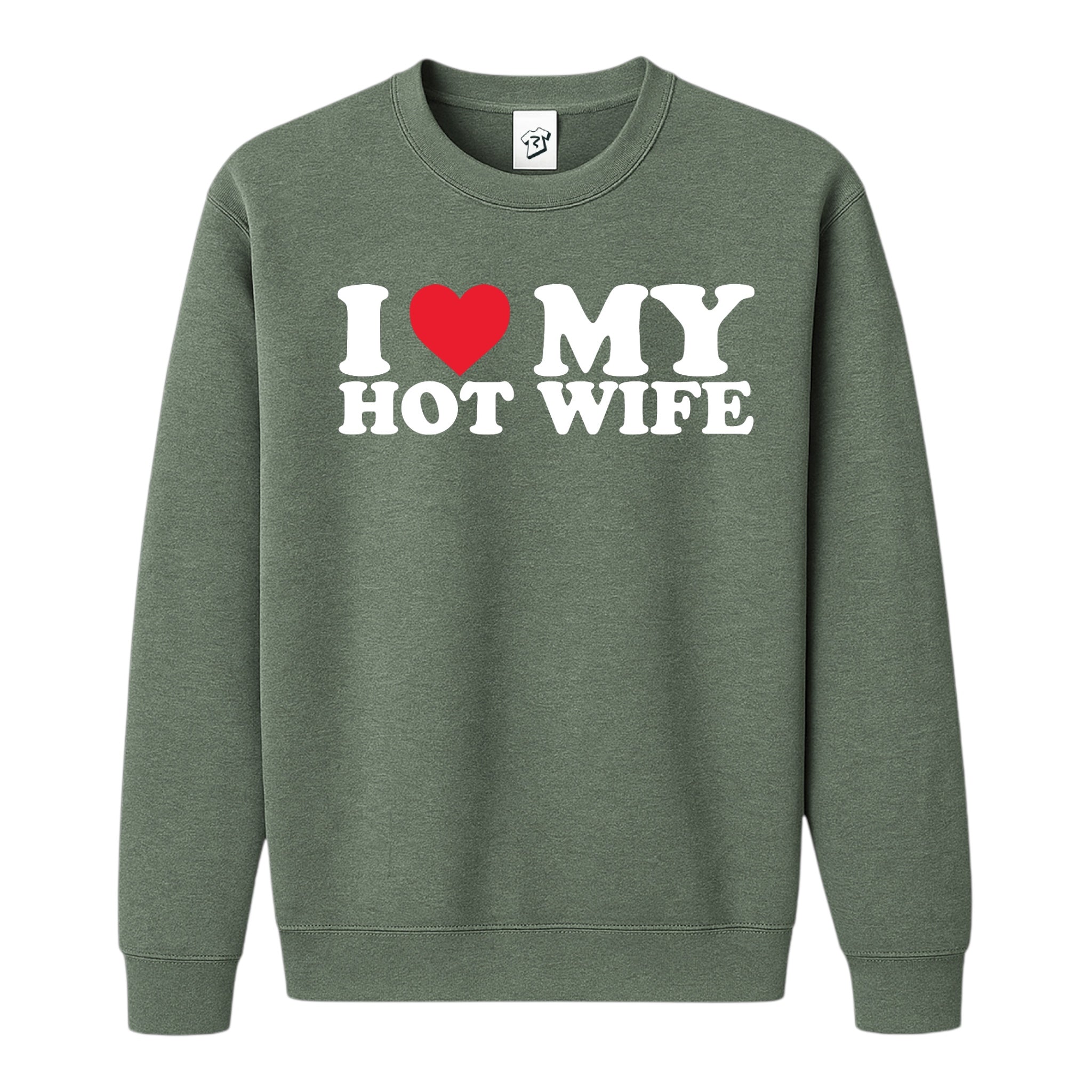 Tees Club crewneck sweatshirt I Love My Hot Wife - Sweatshirt Black Size S back view