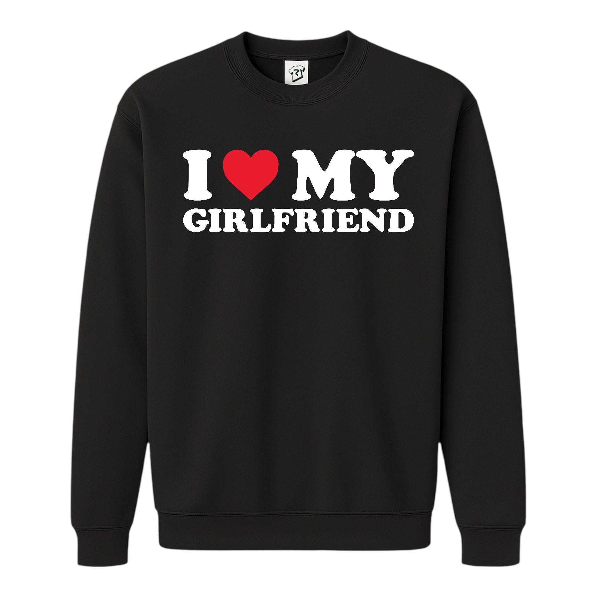 Tees Club crewneck sweatshirt I Love My Girlfriend - Sweatshirt Black Size S front view