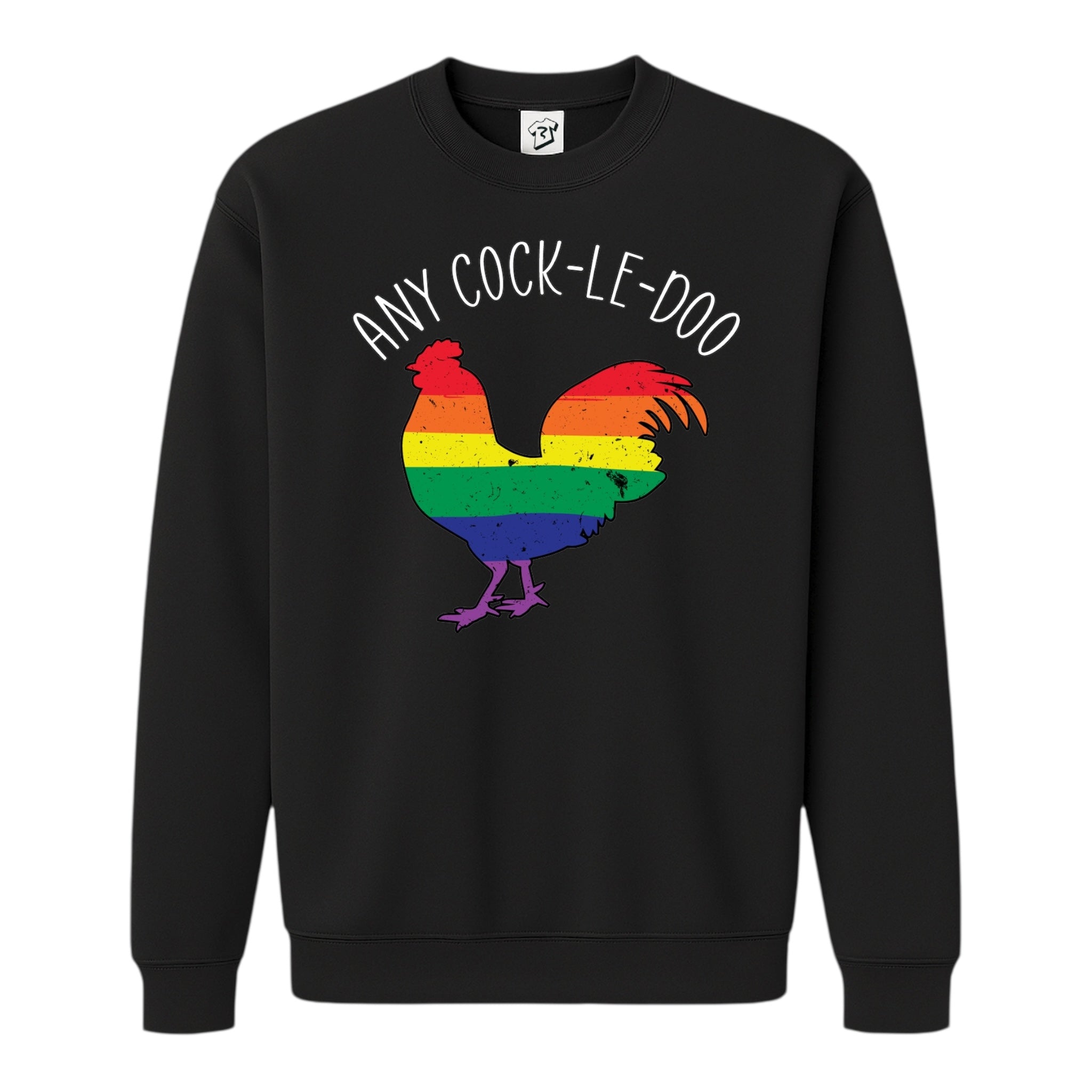 Tees Club crewneck sweatshirt Any Cock I'll Do - Sweatshirt Black Size S front view