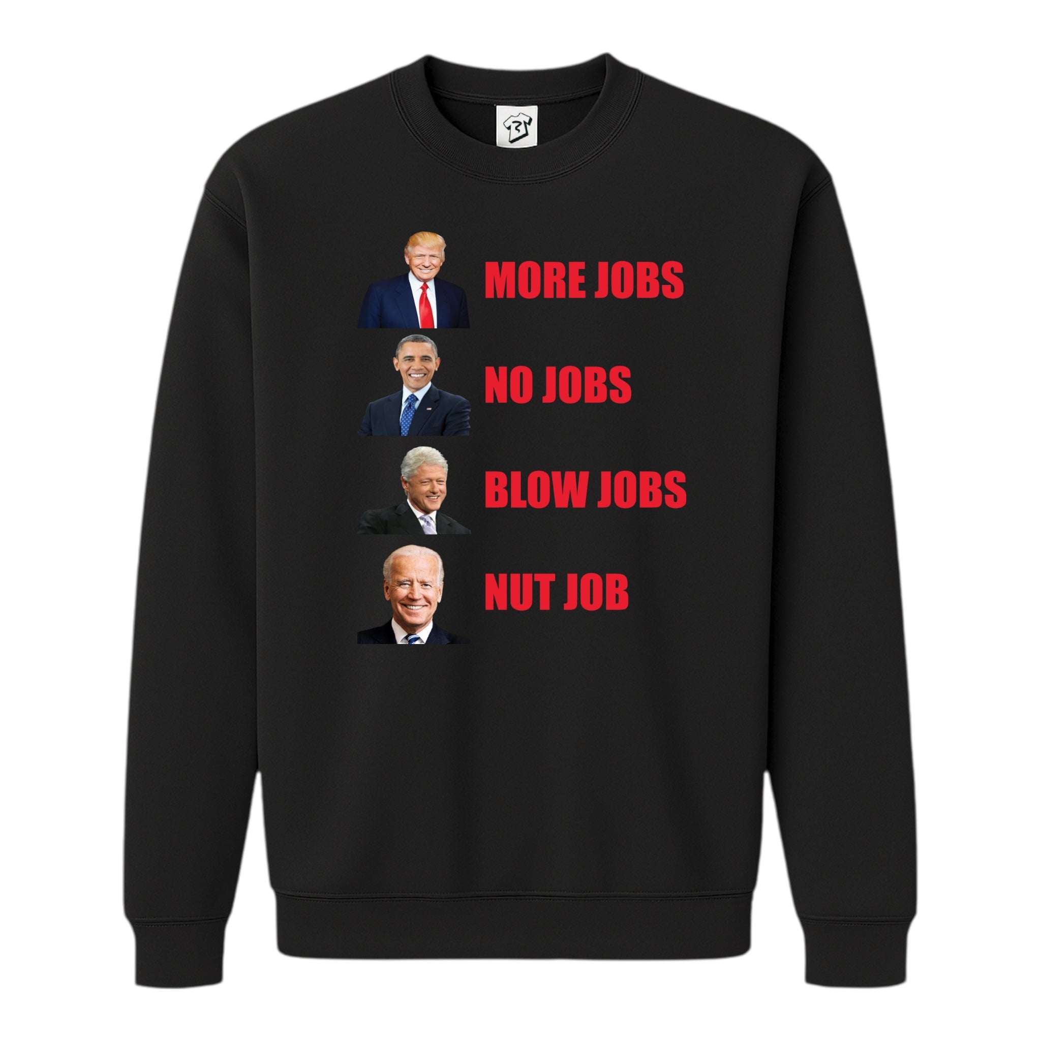 Tees Club crewneck sweatshirt More Jobs No Jobs - Sweatshirt Black Size S back view