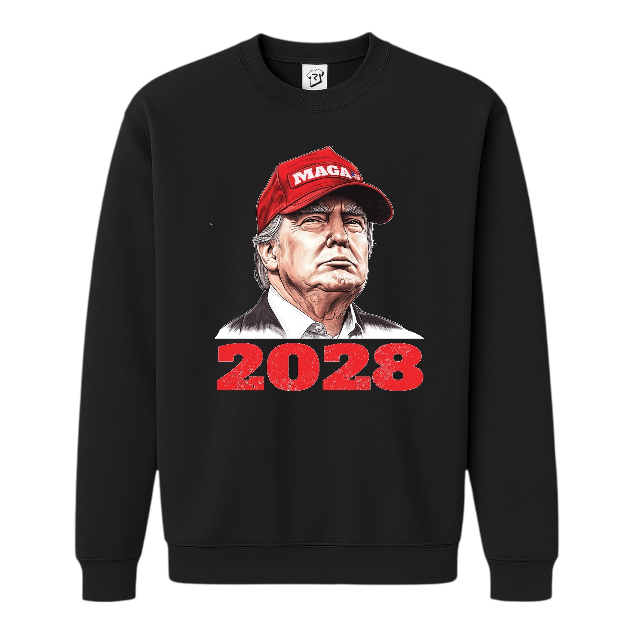 Tees Club crewneck sweatshirt Trump 2028 - Sweatshirt Black Size S front view
