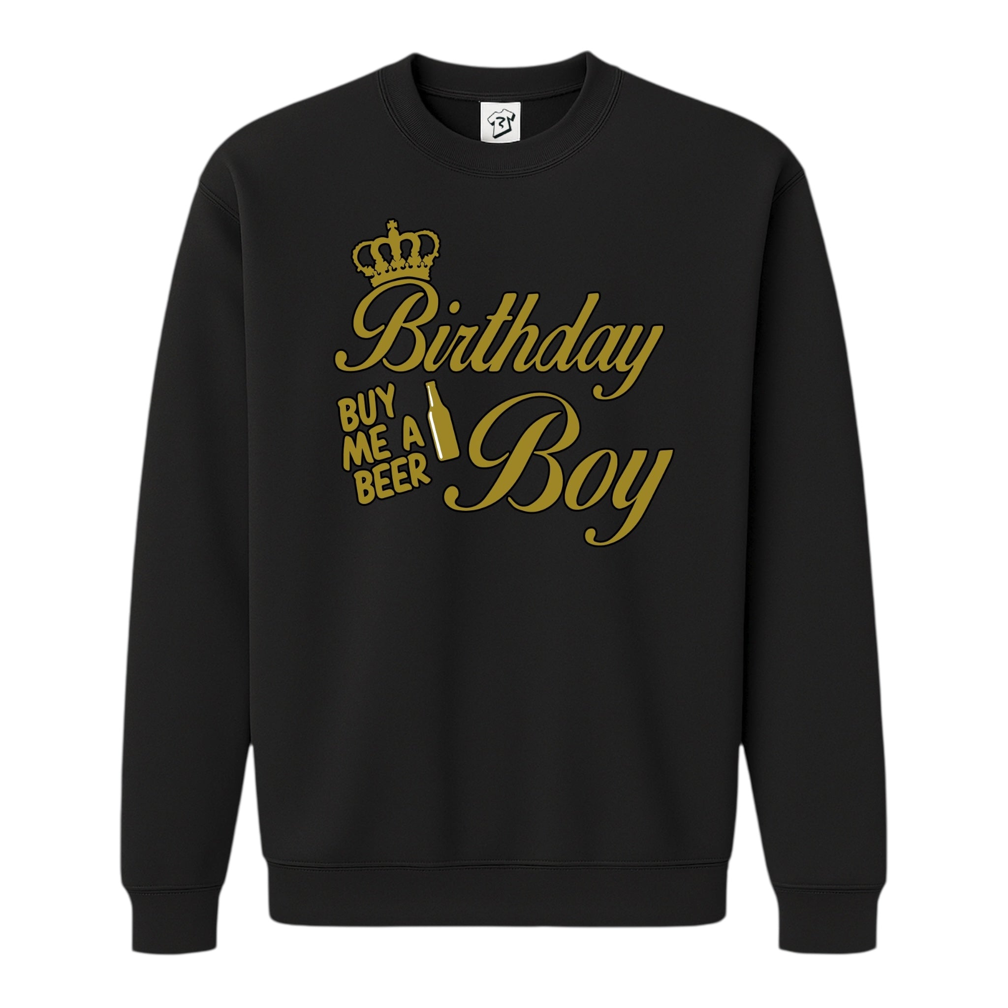 Tees Club crewneck sweatshirt Birthday Boy (Buy Me a Beer) - Sweatshirt Black Size S front view