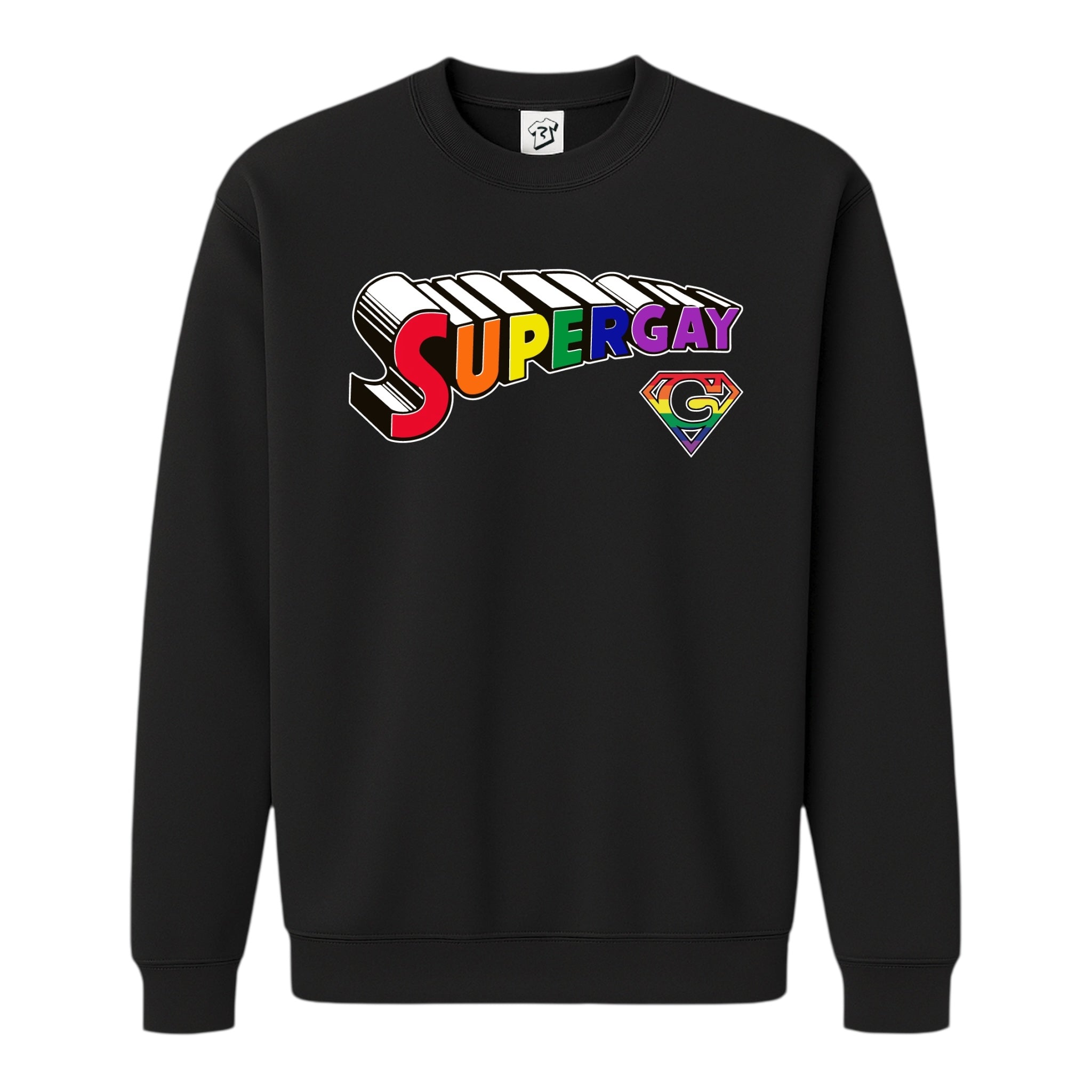 Tees Club crewneck sweatshirt Supergay - Sweatshirt Black Size S back view