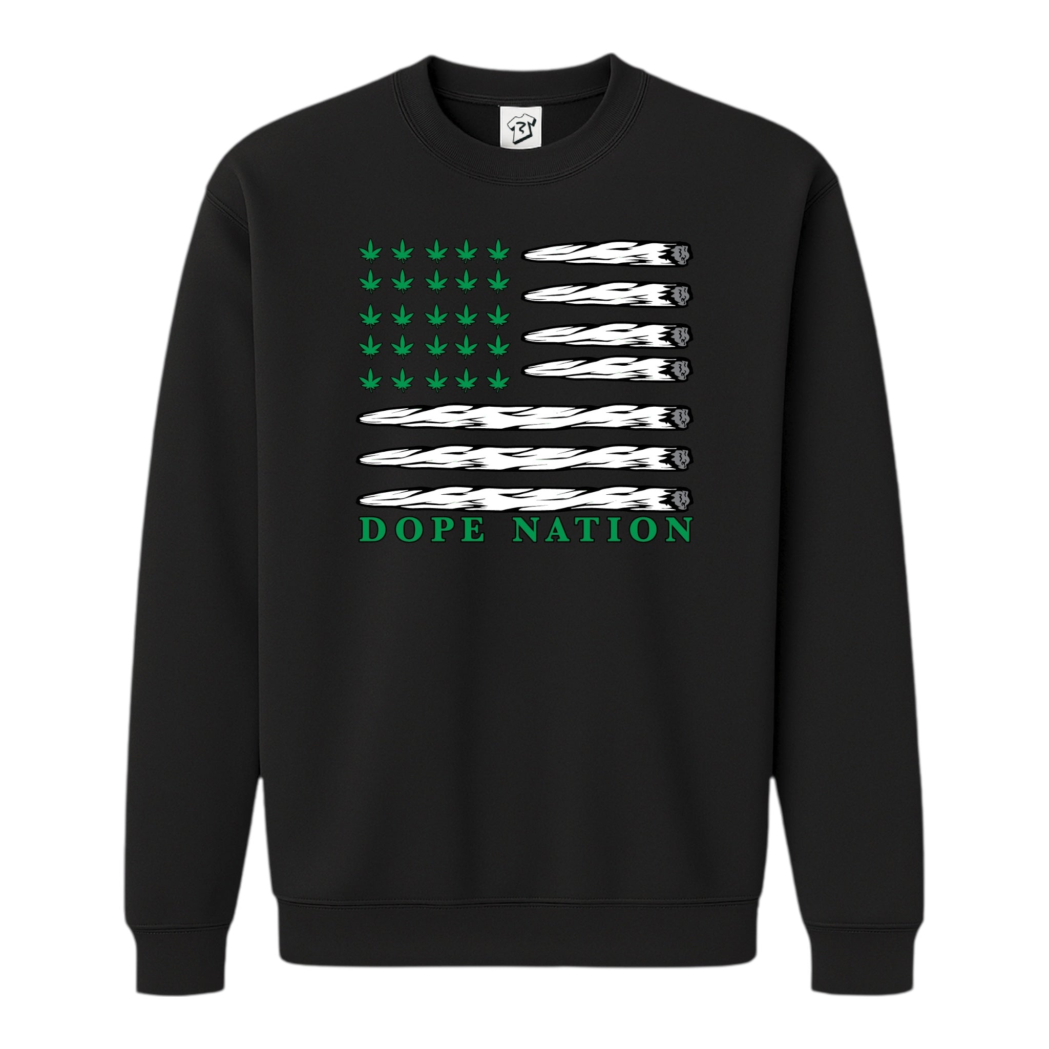 Tees Club crewneck sweatshirt Dope Nation - Sweatshirt Black Size S front view