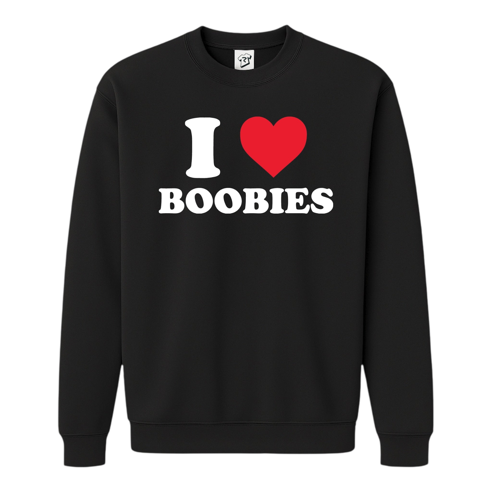 Tees Club crewneck sweatshirt I Love Boobies - Sweatshirt Black Size S back view