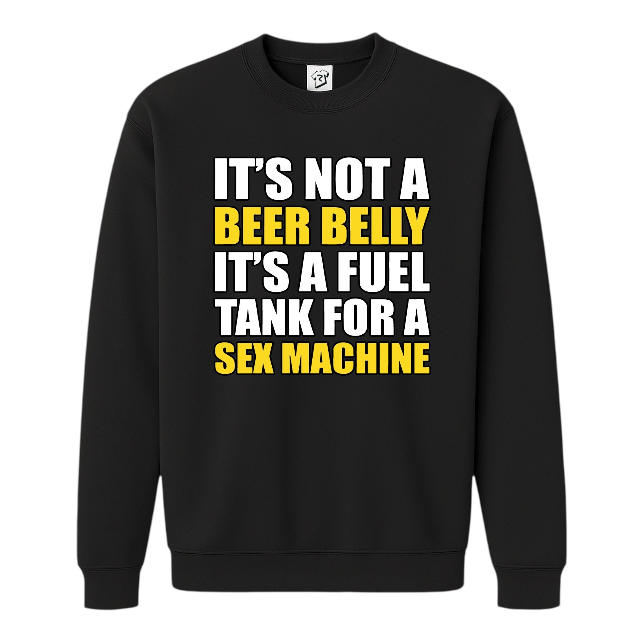 Tees Club crewneck sweatshirt It's Not a Beer Belly - Sweatshirt Black Size S front view