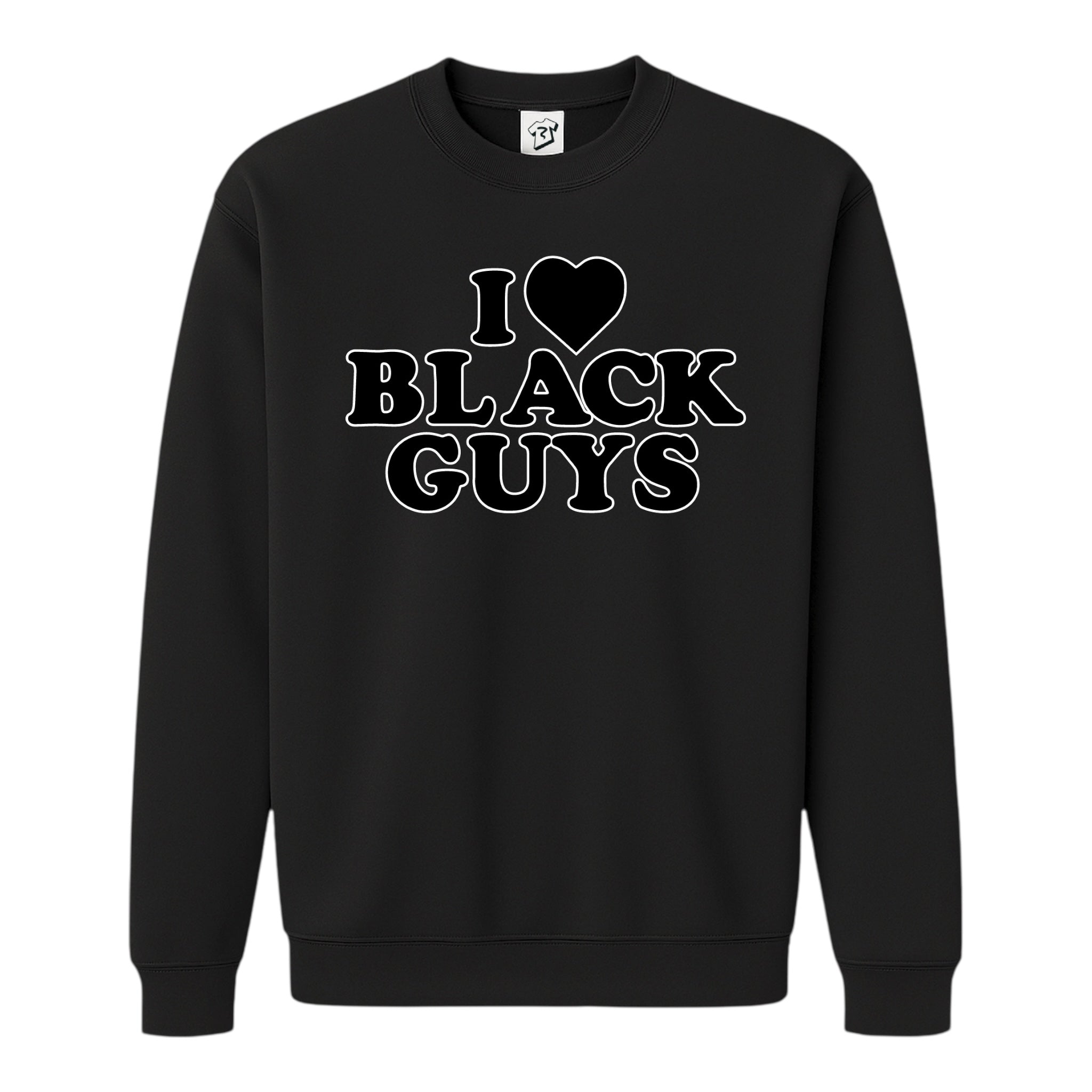 Tees Club crewneck sweatshirt I Love Black Guys (Black) - Sweatshirt Black Size M detail