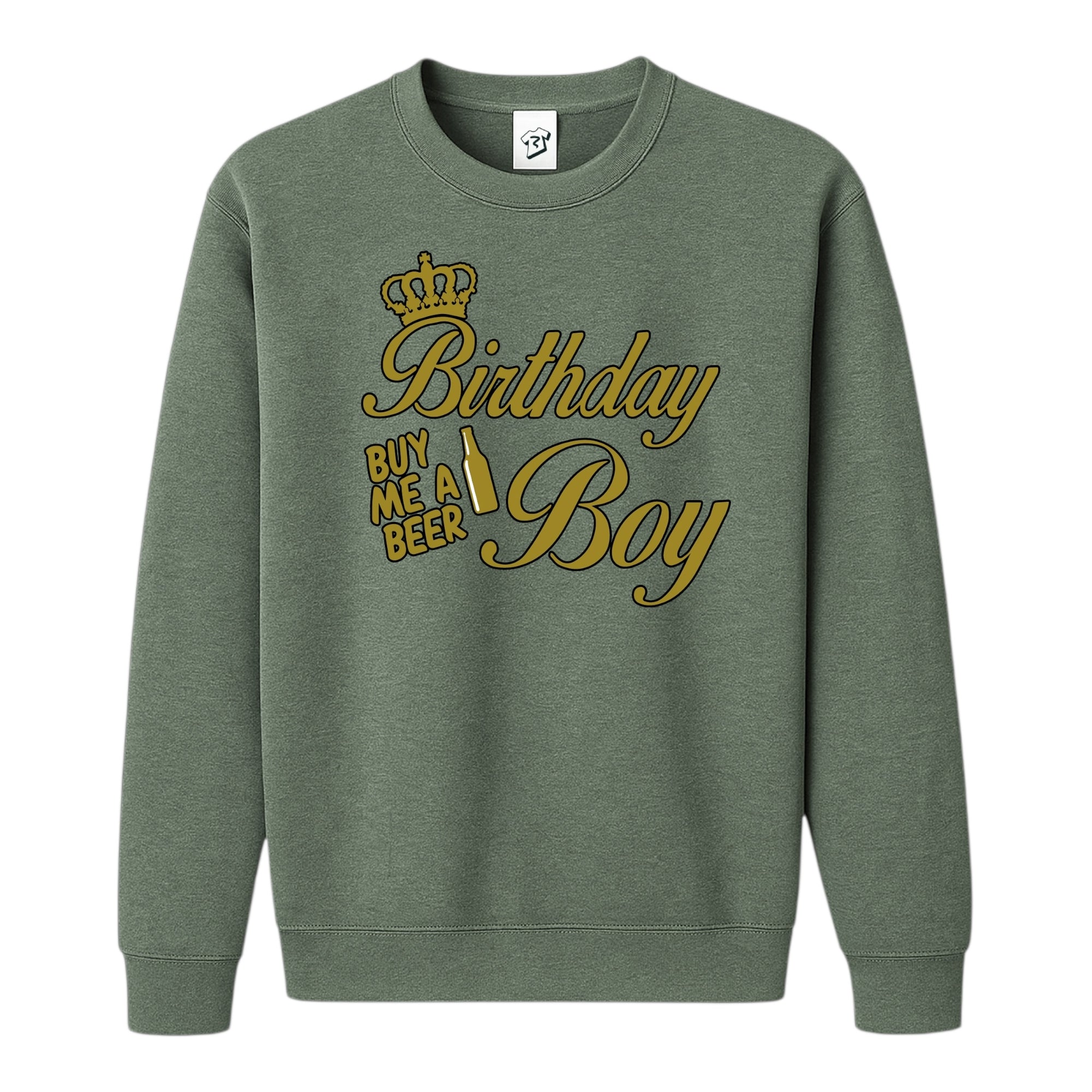 Tees Club crewneck sweatshirt Birthday Boy (Buy Me a Beer) - Sweatshirt Black Size S back view