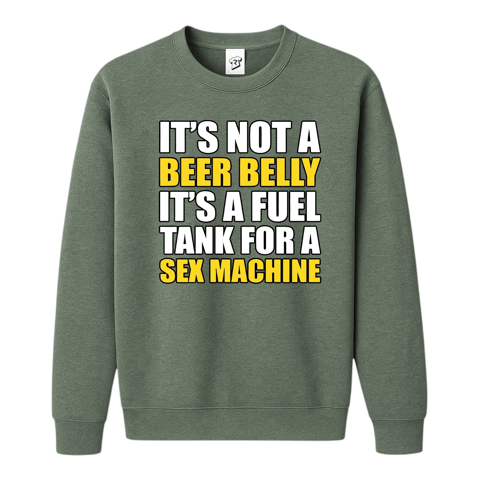 Tees Club crewneck sweatshirt It's Not a Beer Belly - Sweatshirt Black Size S back view