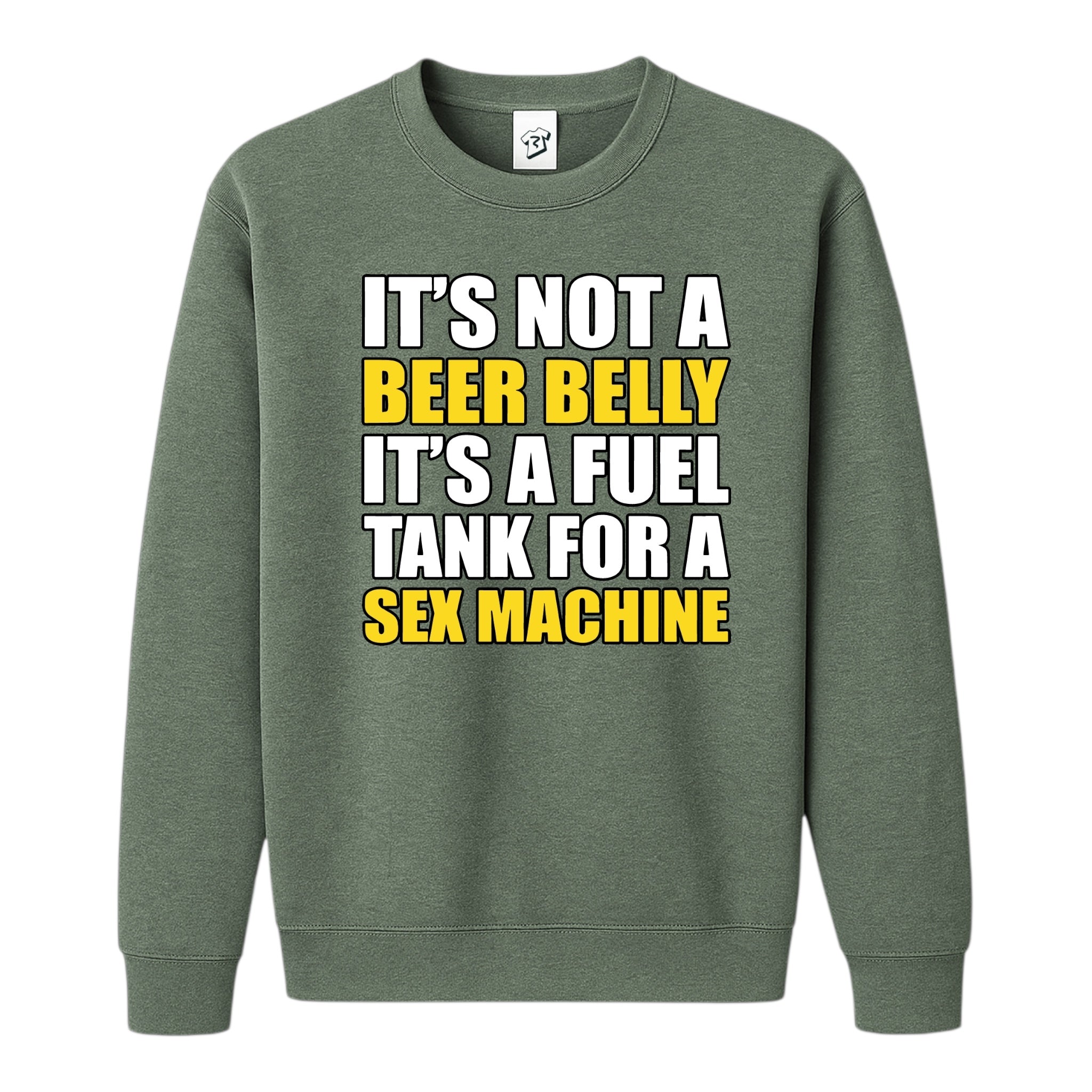 Tees Club crewneck sweatshirt It's Not a Beer Belly - Sweatshirt Black Size S back view