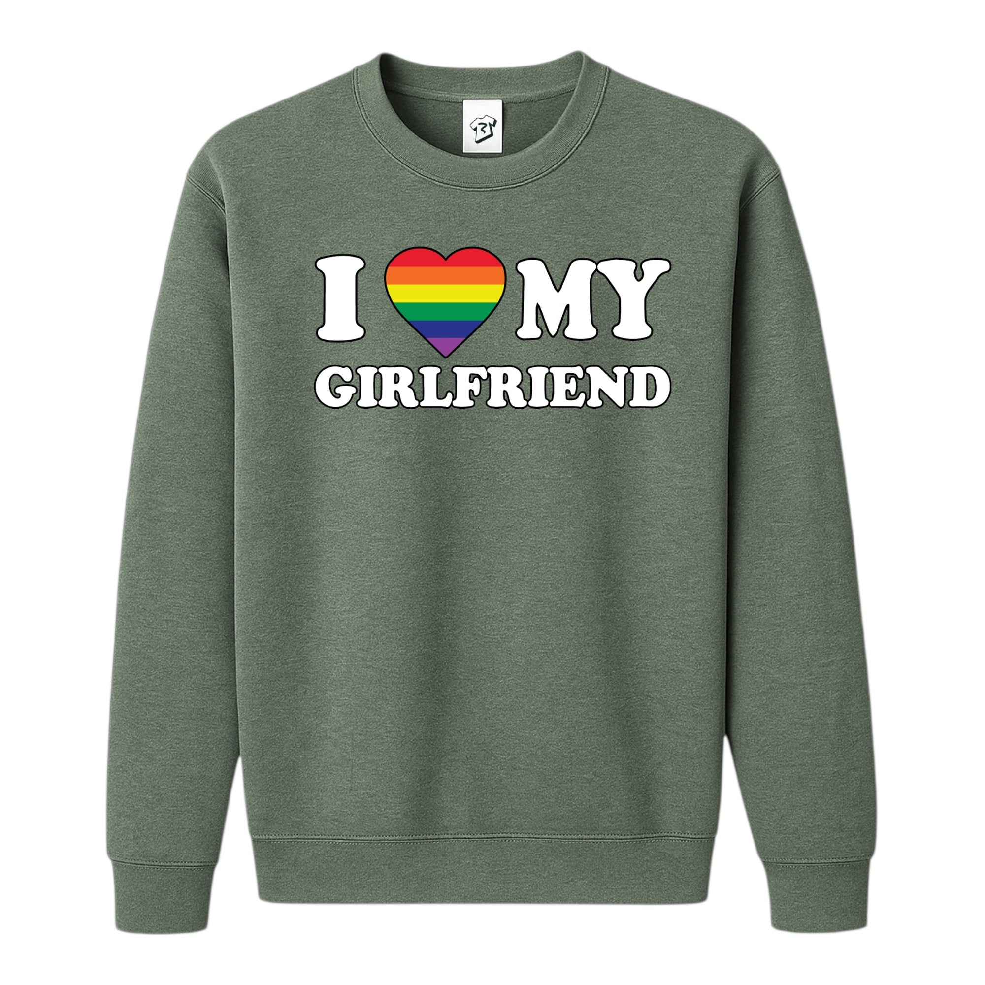 Tees Club crewneck sweatshirt I Love My Girlfriend (Pride) - Sweatshirt Black Size S back view