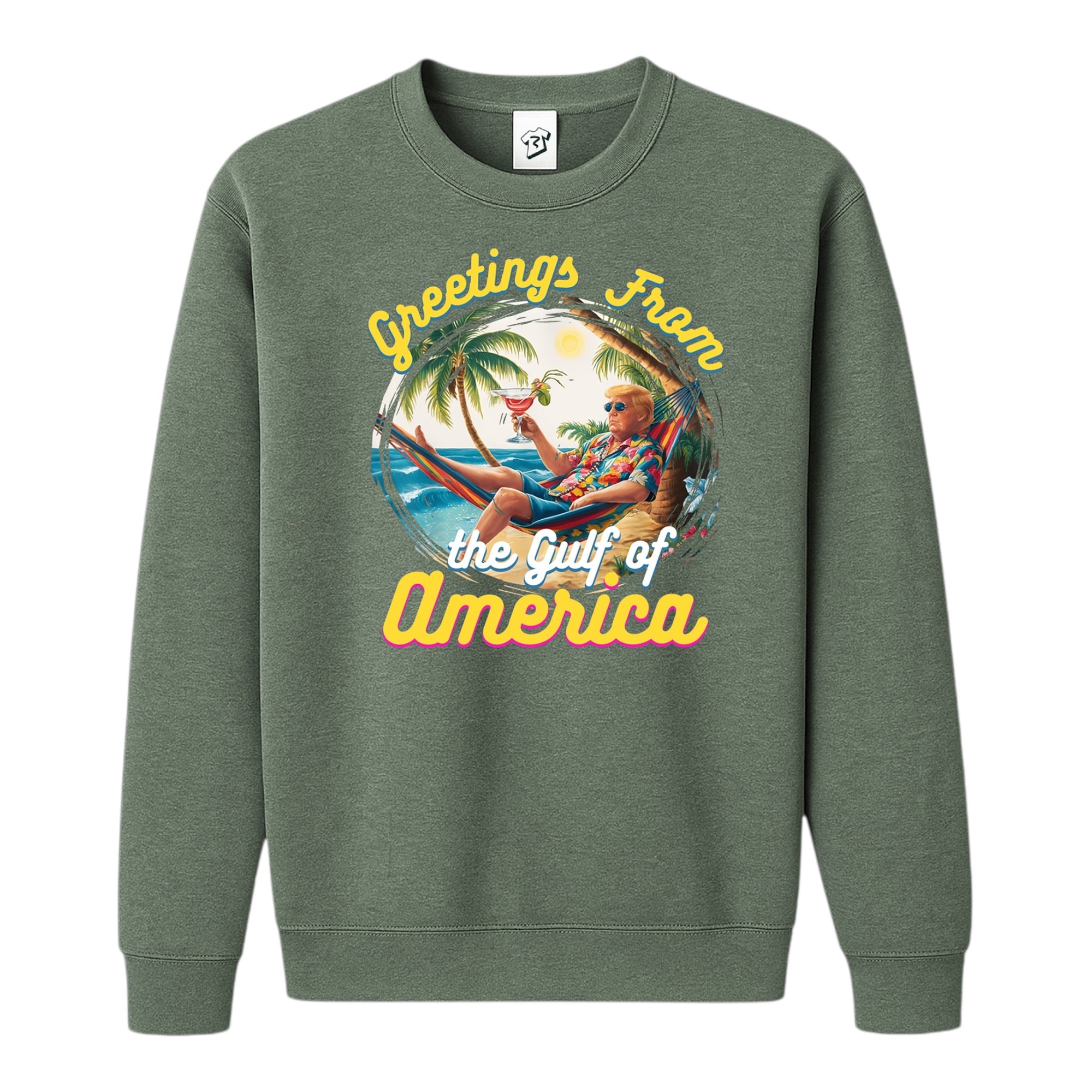 Tees Club crewneck sweatshirt Greetings From Gulf of America - Sweatshirt Black Size S back view