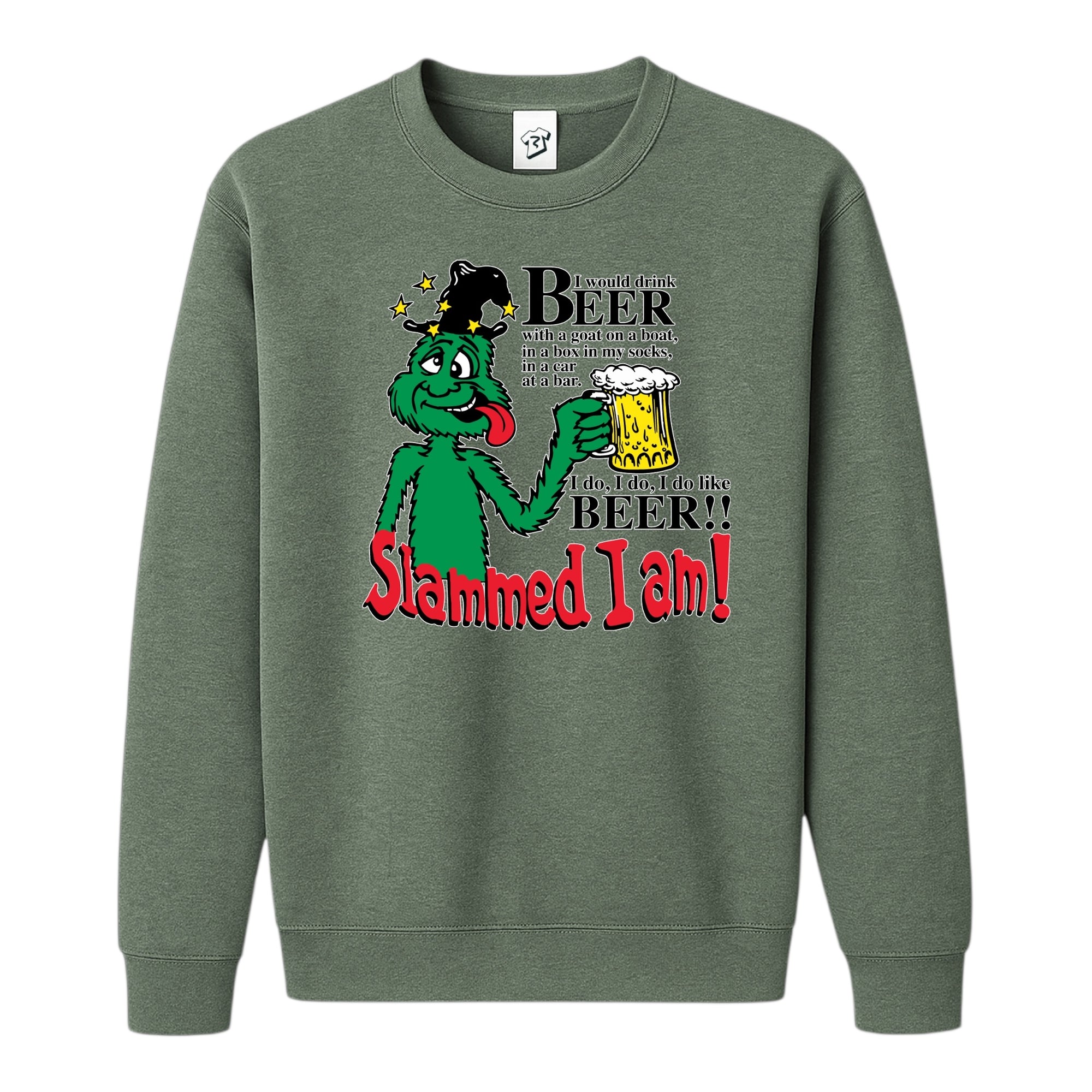 Tees Club crewneck sweatshirt Slammed I Am Beer - Sweatshirt Black Size S back view