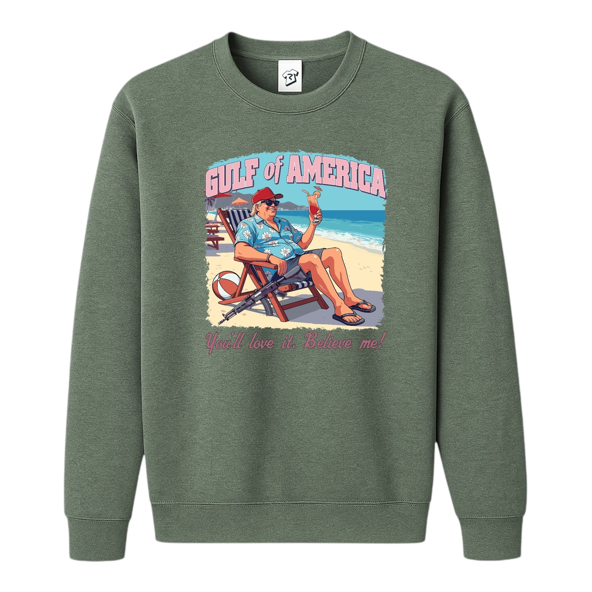 Tees Club crewneck sweatshirt Gulf of America You'll Love It Believe Me - Sweatshirt Black Size S back view