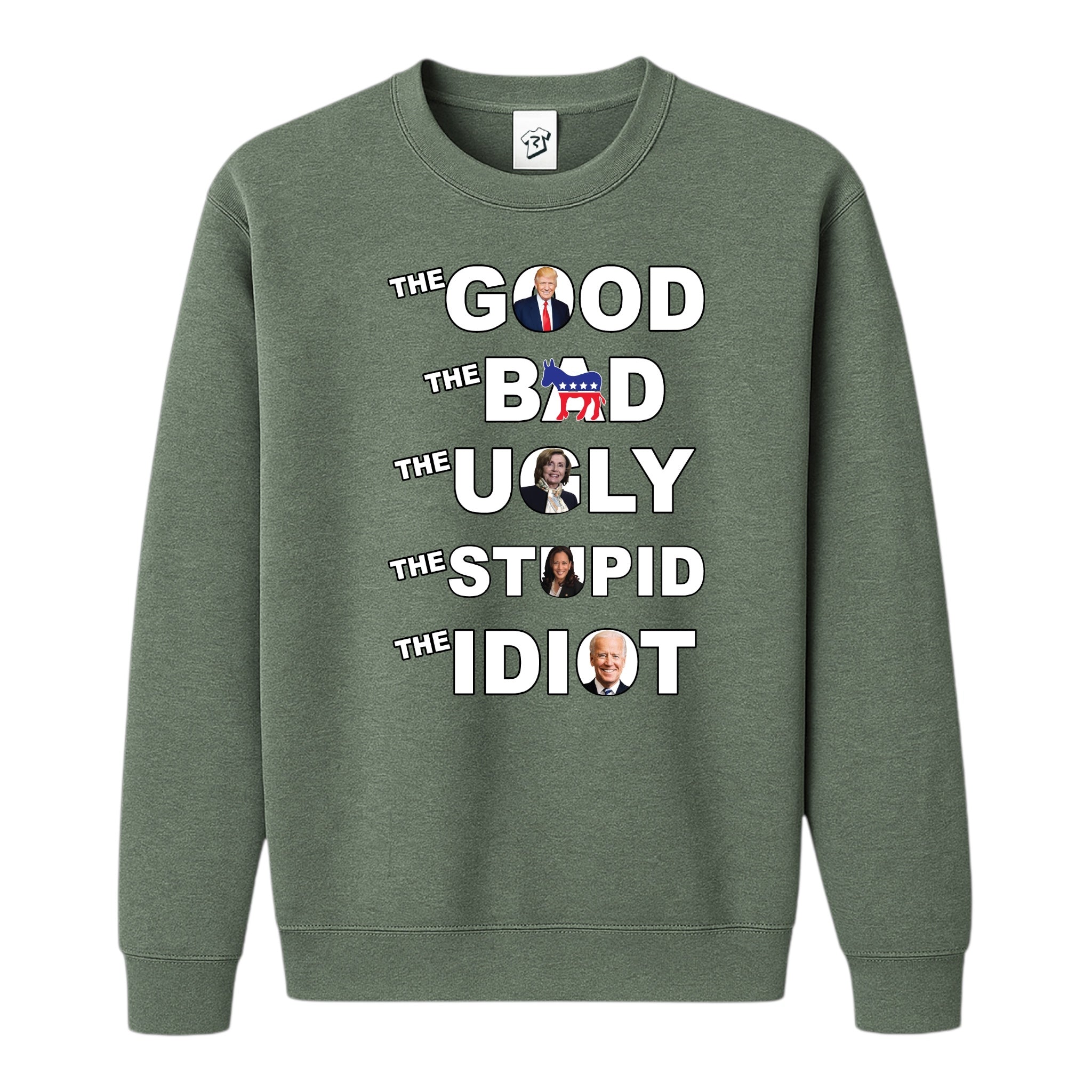 Tees Club crewneck sweatshirt The Good The Bad The Ugly The Stupid - Sweatshirt Black Size S back view